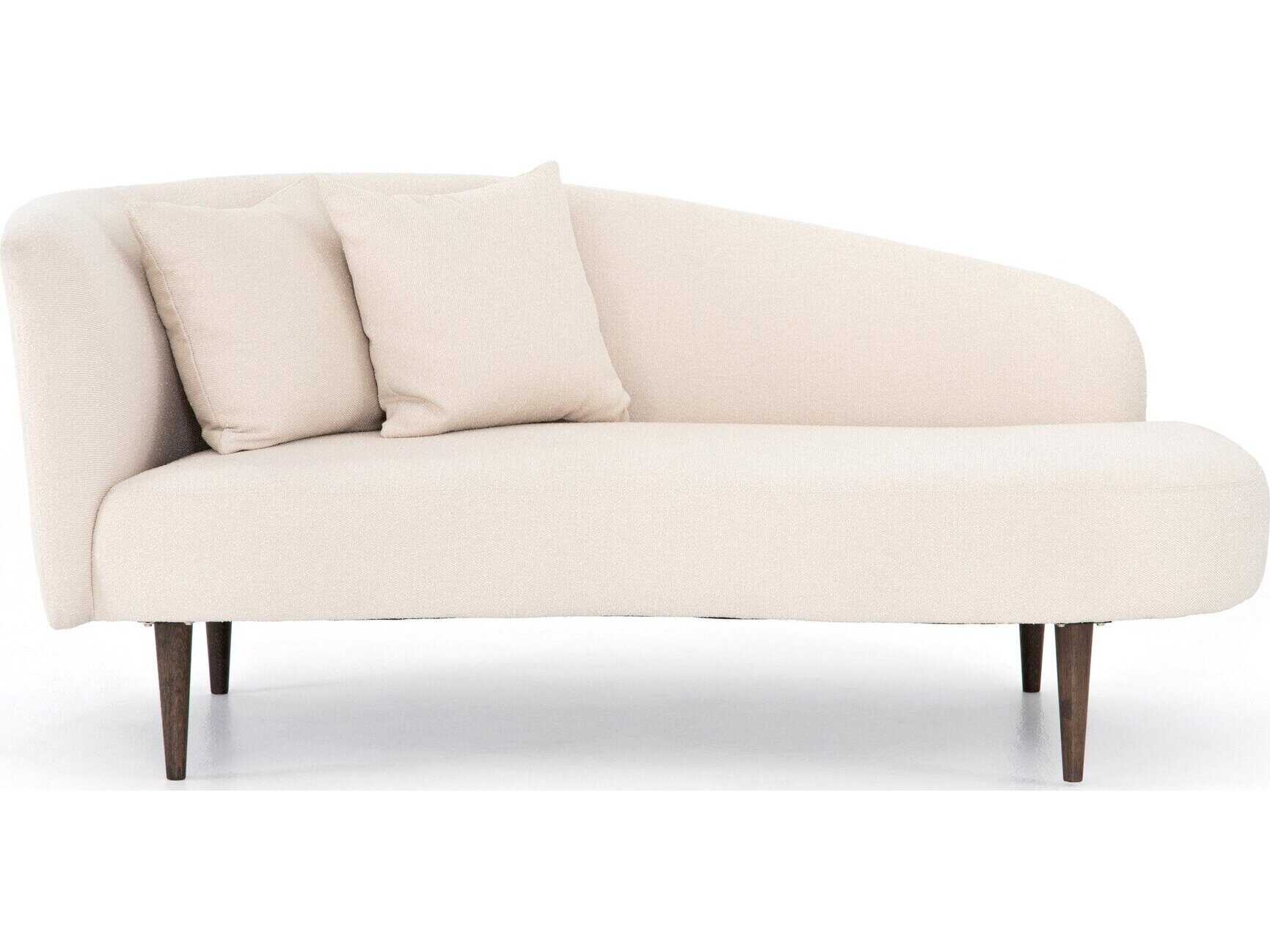 Four Hands Grayson Luna Capri Oatmeal Sienna Brown Cream Upholstered Chaise