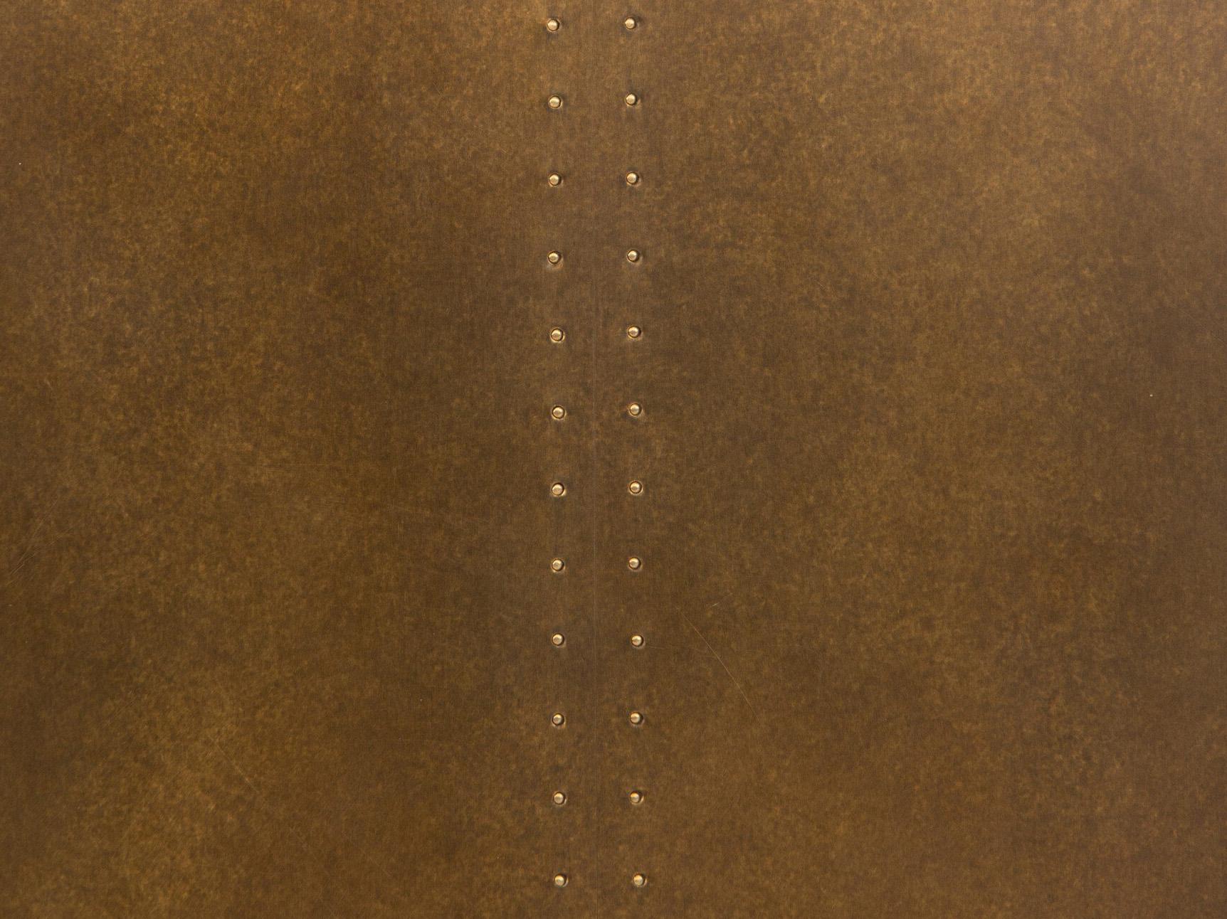 Four Hands Hughes Phillip Rectangular Metal Dark Antique Bronze Bright Brass Clad Console Table