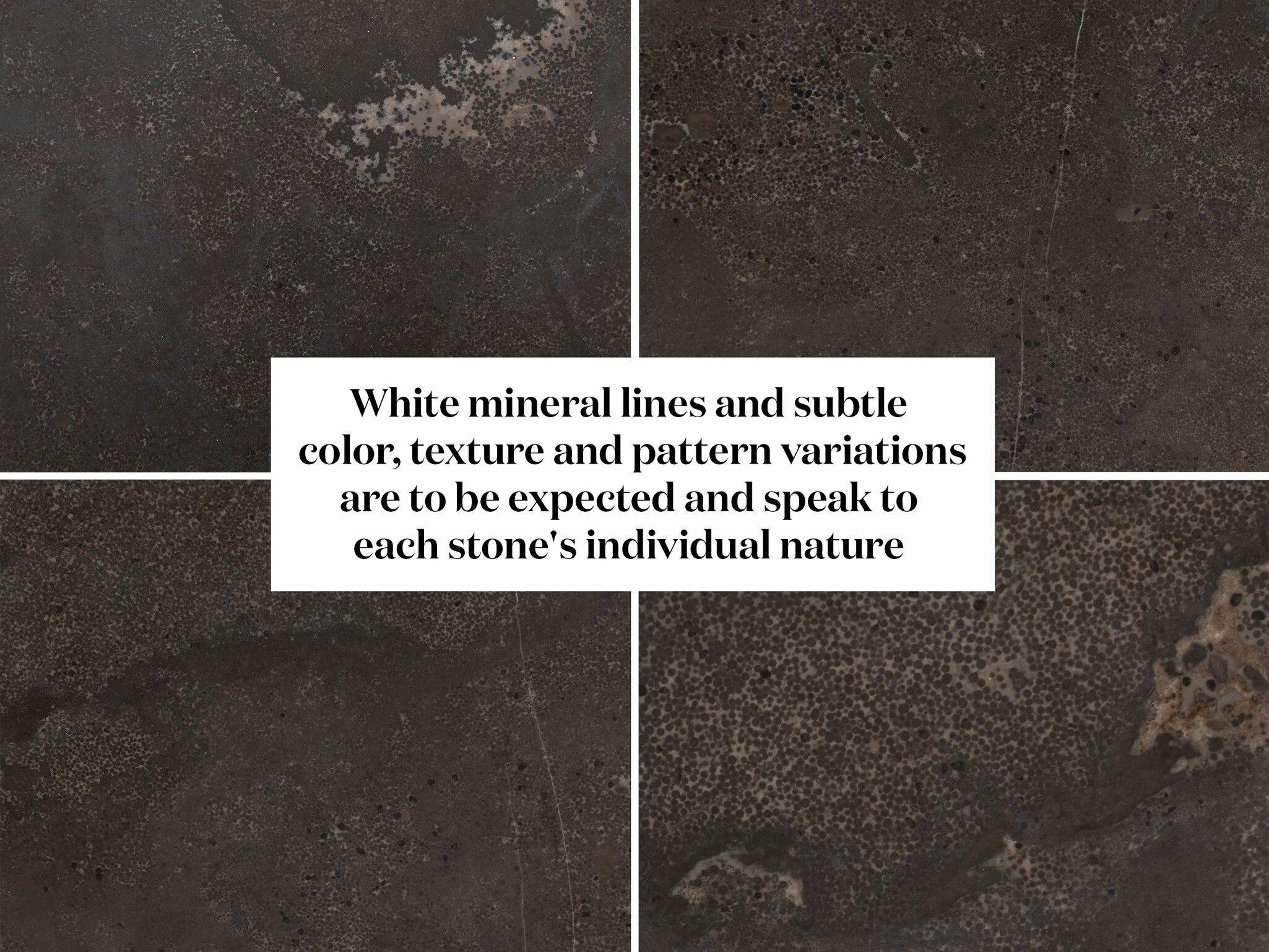 Four Hands Hughes Powell Round Dark Rustic Black Ebony Bluestone Dining Table