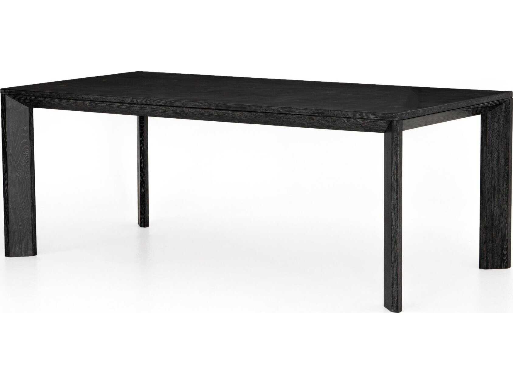 Four Hands Hughes Conner Rectangular Washed Black Bluestone Dining Table
