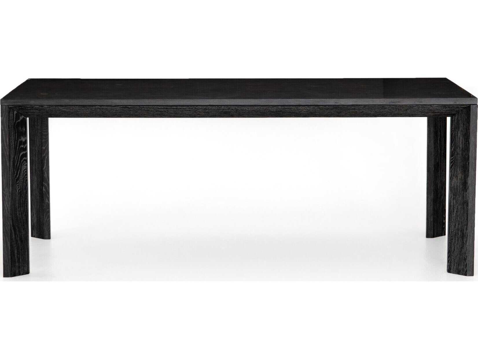 Four Hands Hughes Conner Rectangular Washed Black Bluestone Dining Table