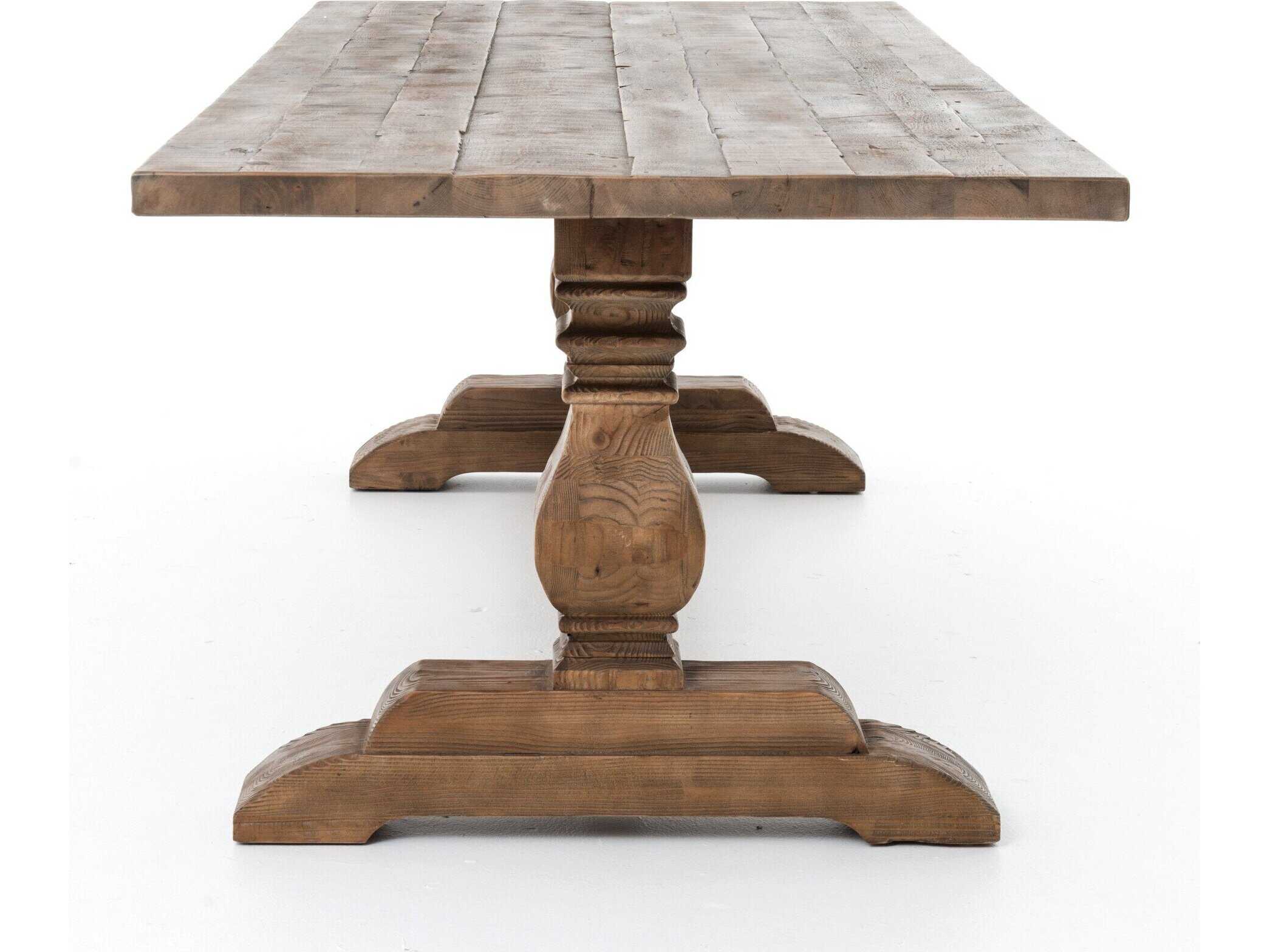 Four Hands Hughes Durham Rectangular Wood Waxed Bleached Fir Oak Dining Table