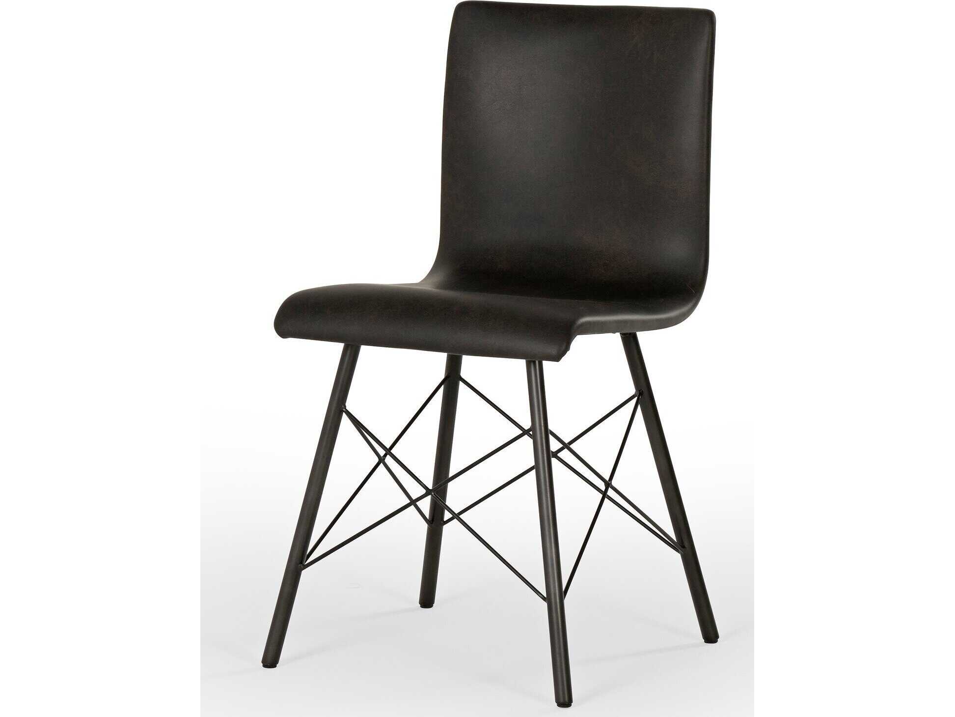 Four Hands Irondale Diaw Dining Chair-Distressed Black