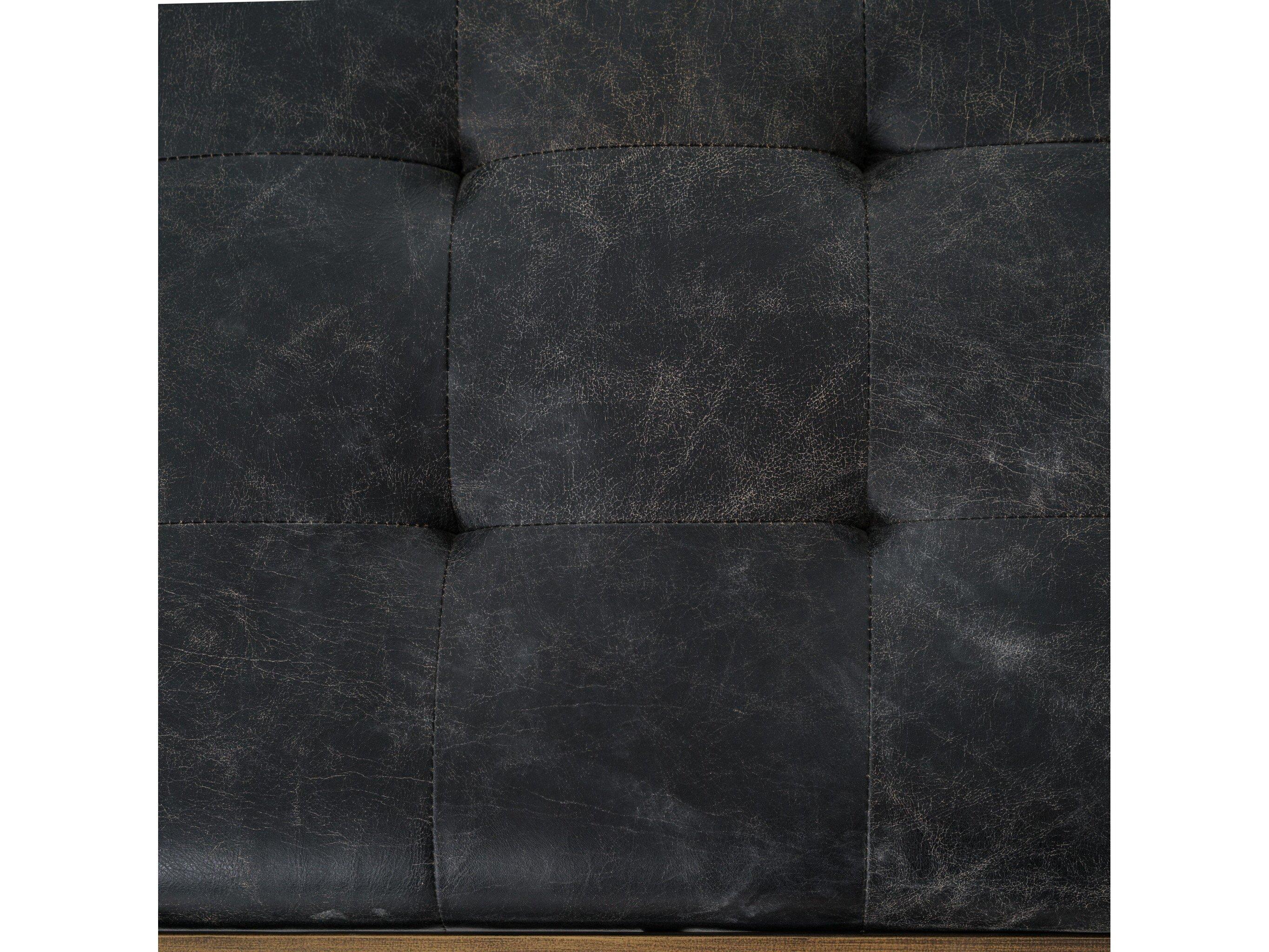 Four Hands Irondale Oxford Rectangular Leather Rialto Ebony Antique Brass Coffee Table