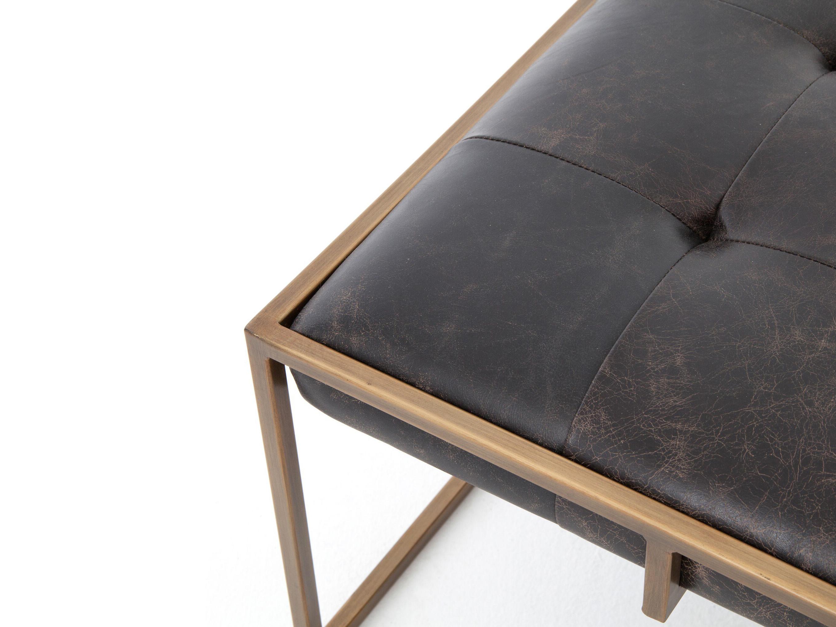 Four Hands Irondale Oxford Square Rialto Ebony Antique Brass Coffee Table