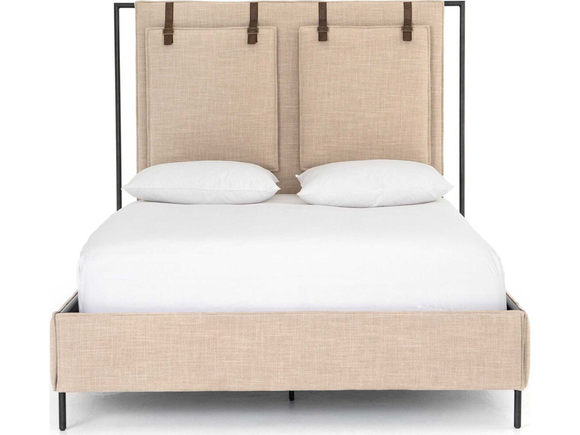 Four Hands Irondale Leigh Beige Upholstered Queen Platform Bed