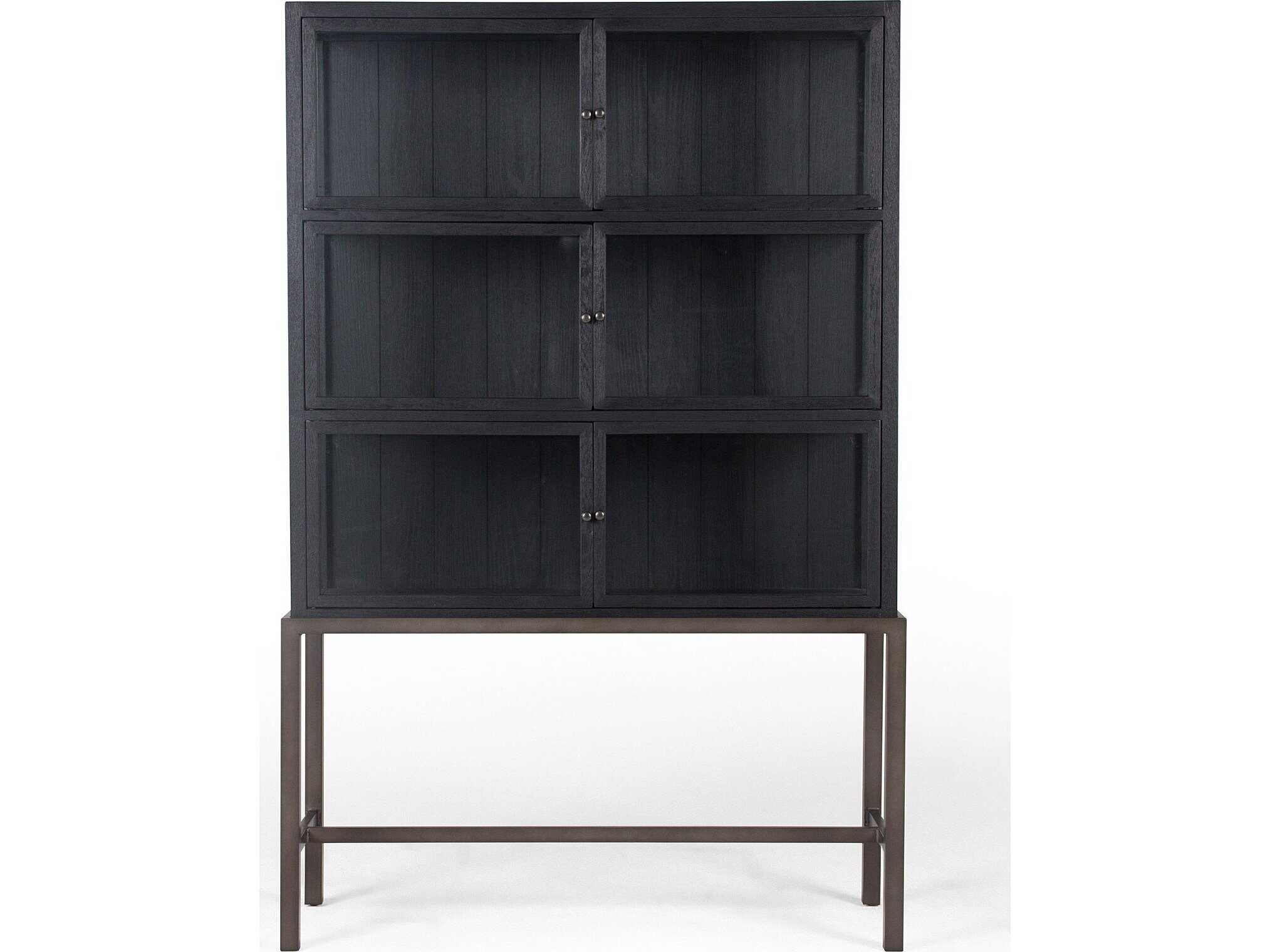 Four Hands Irondale Spencer Oak Wood Curio Display Cabinet