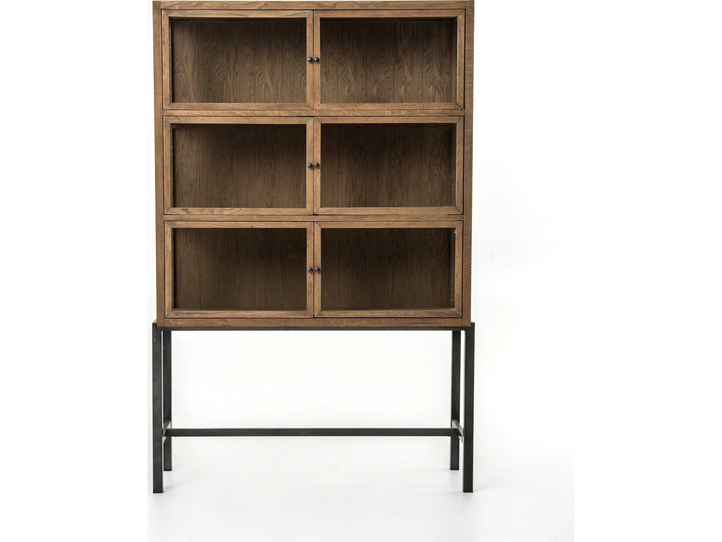 Four Hands Irondale Spencer Oak Wood Curio Display Cabinet