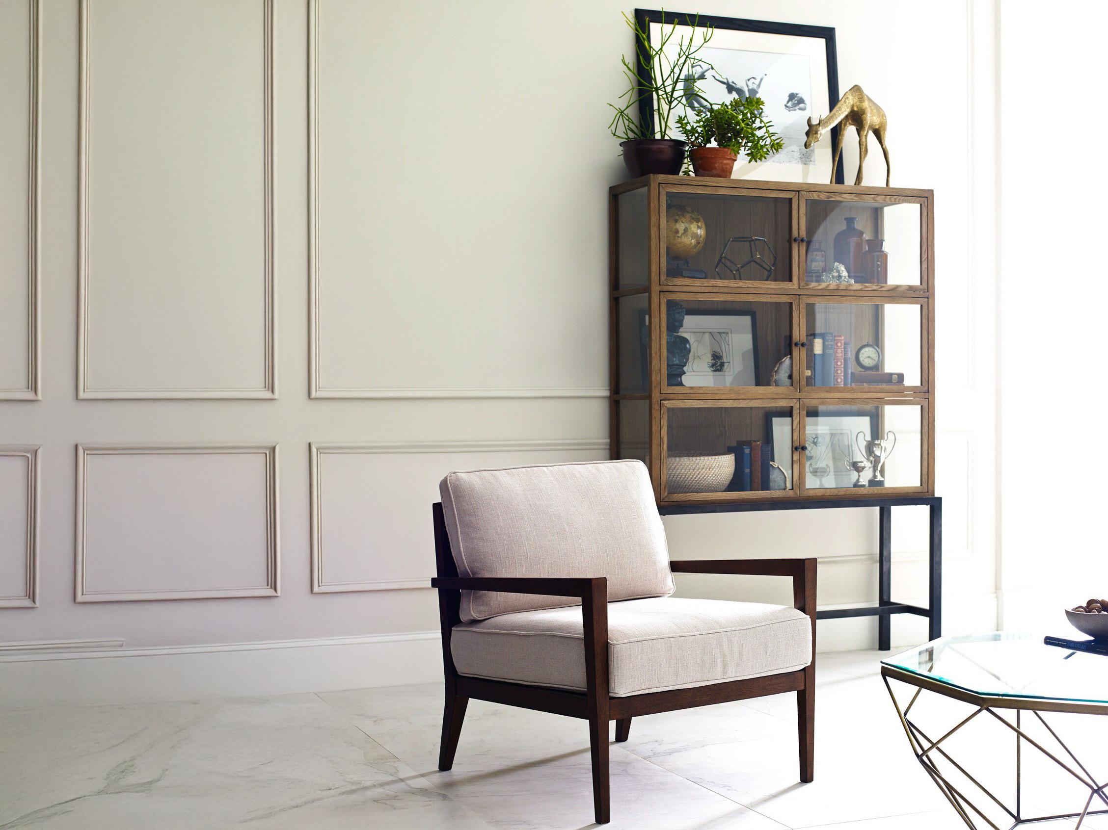 Four Hands Irondale Spencer Oak Wood Curio Display Cabinet