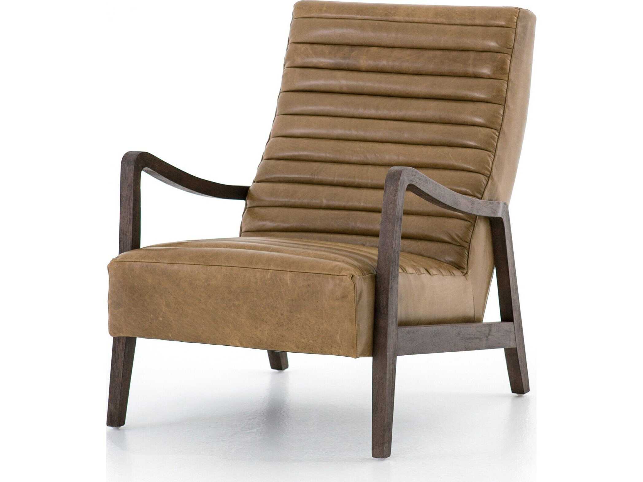 Four Hands Kensington Chance Brown Leather Accent Chair