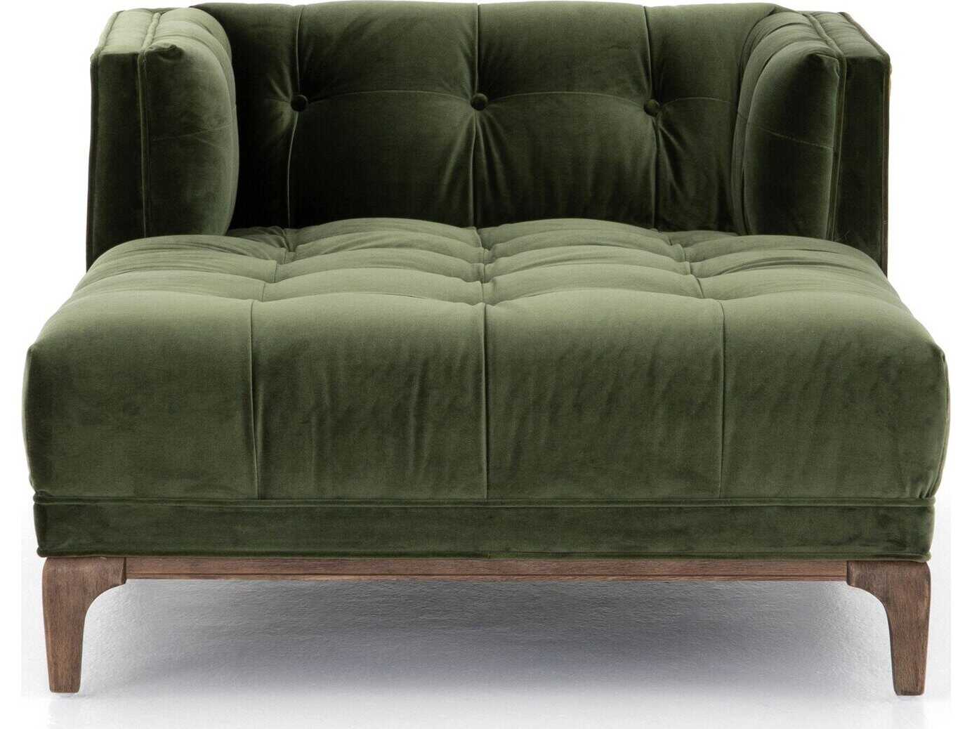 Four Hands Kensington Dylan Sapphire Olive Aspen Grey Green Upholstered Chaise