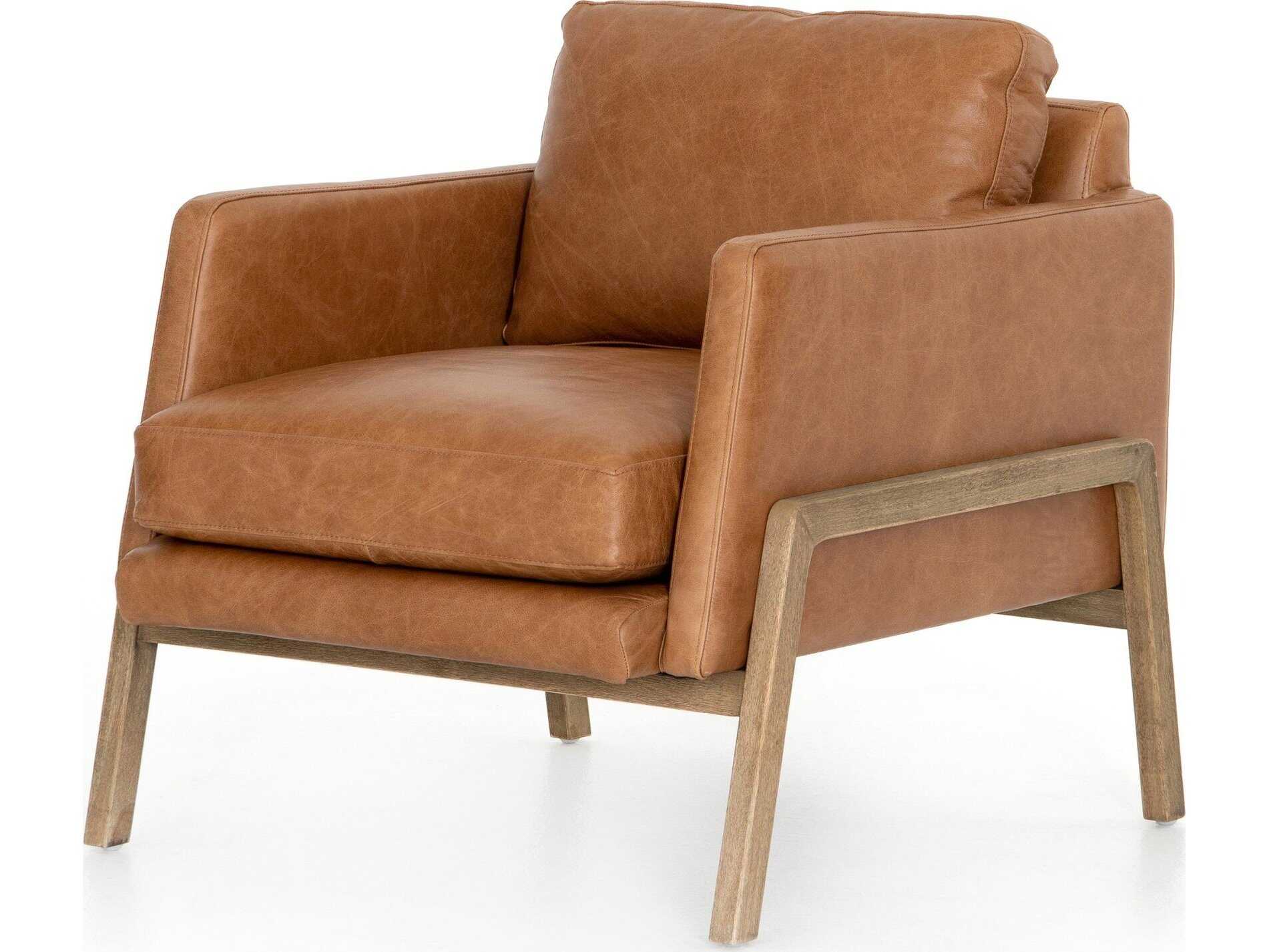 Four Hands Kensington Diana Brown Leather Accent Chair