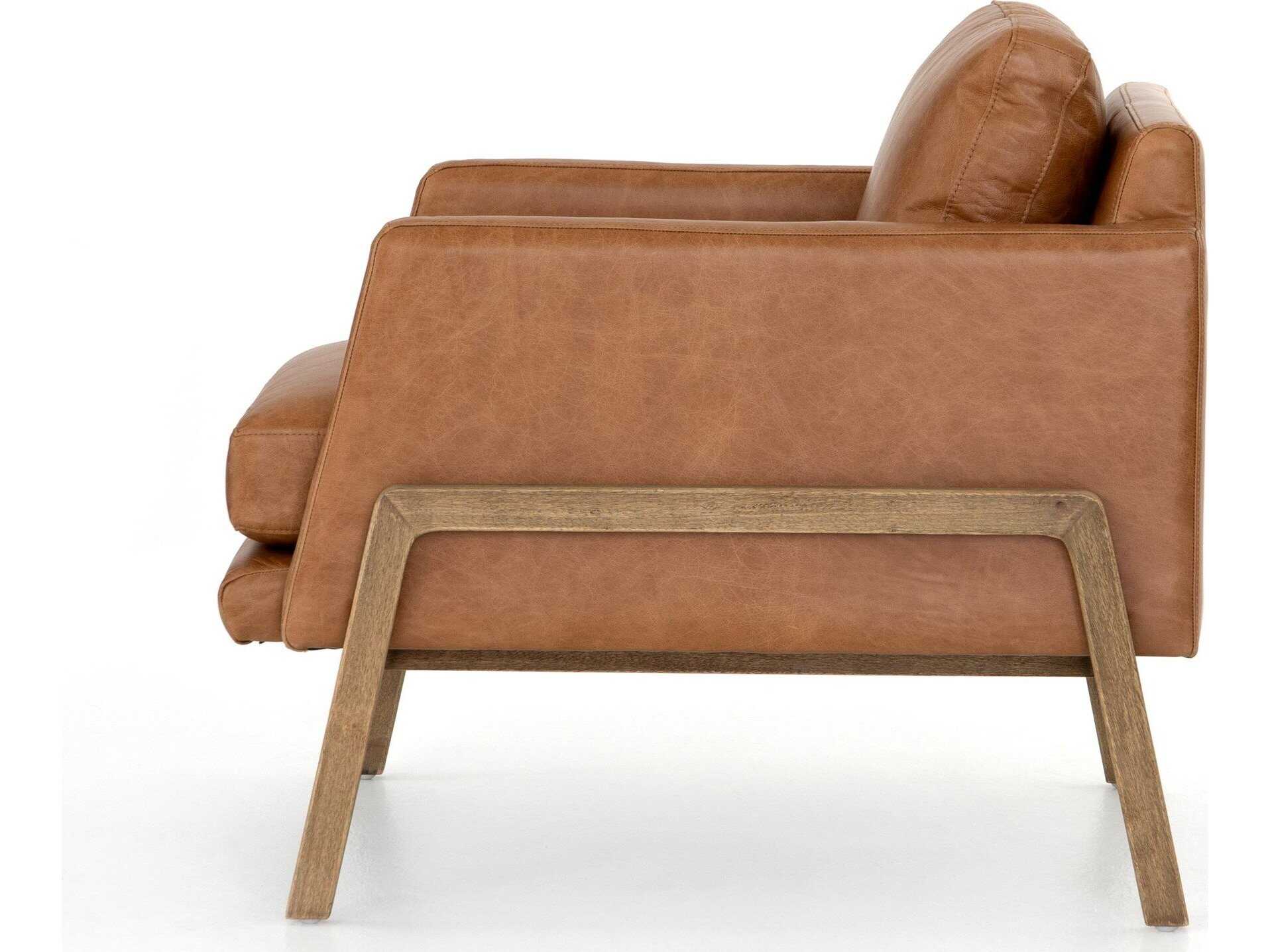 Four Hands Kensington Diana Brown Leather Accent Chair