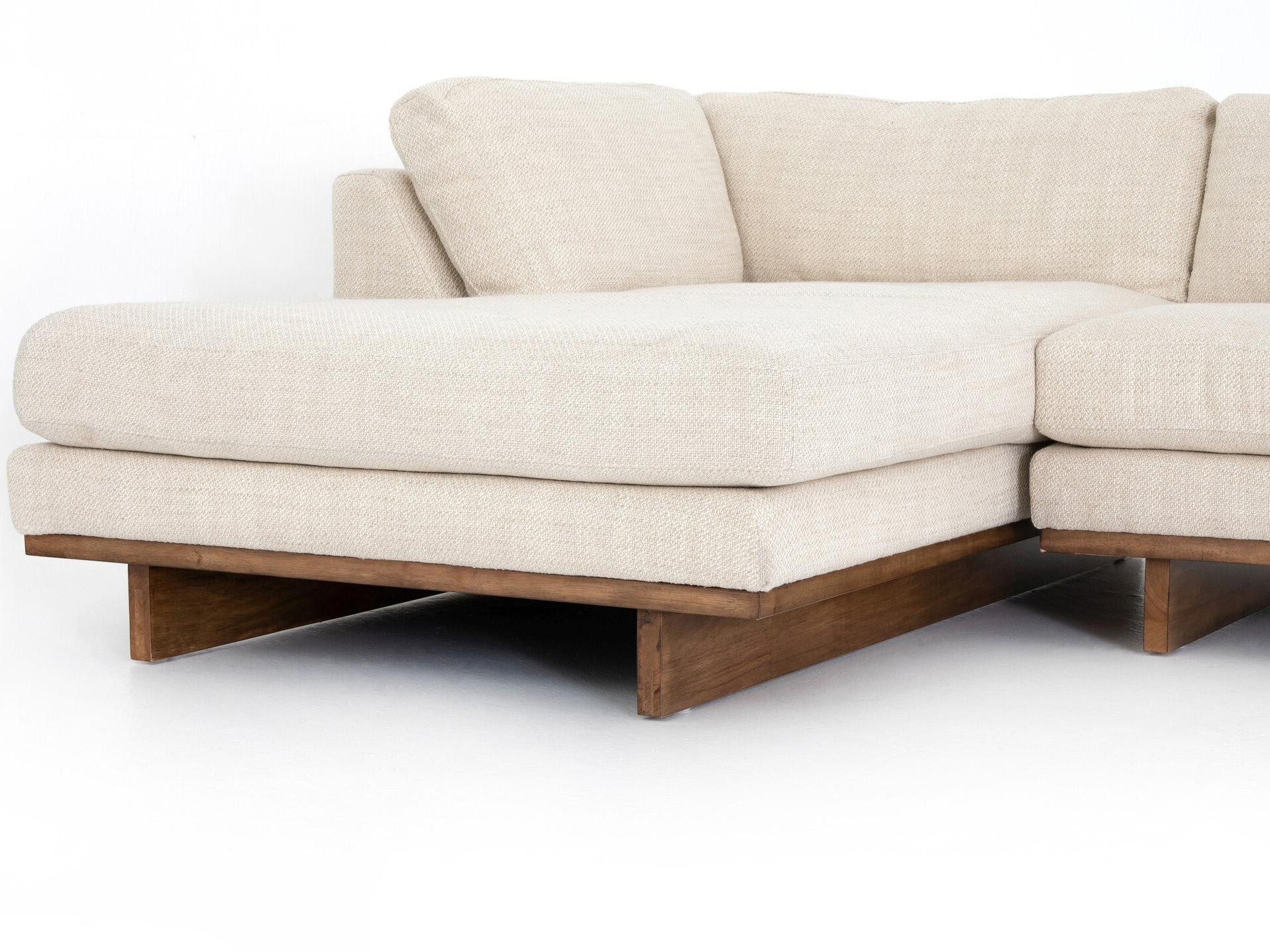 Four Hands Kensington Everly 2 - Piece Sectional Irving Taupe Antique Cocoa Cream Upholstered Sofa with LAF Chaise