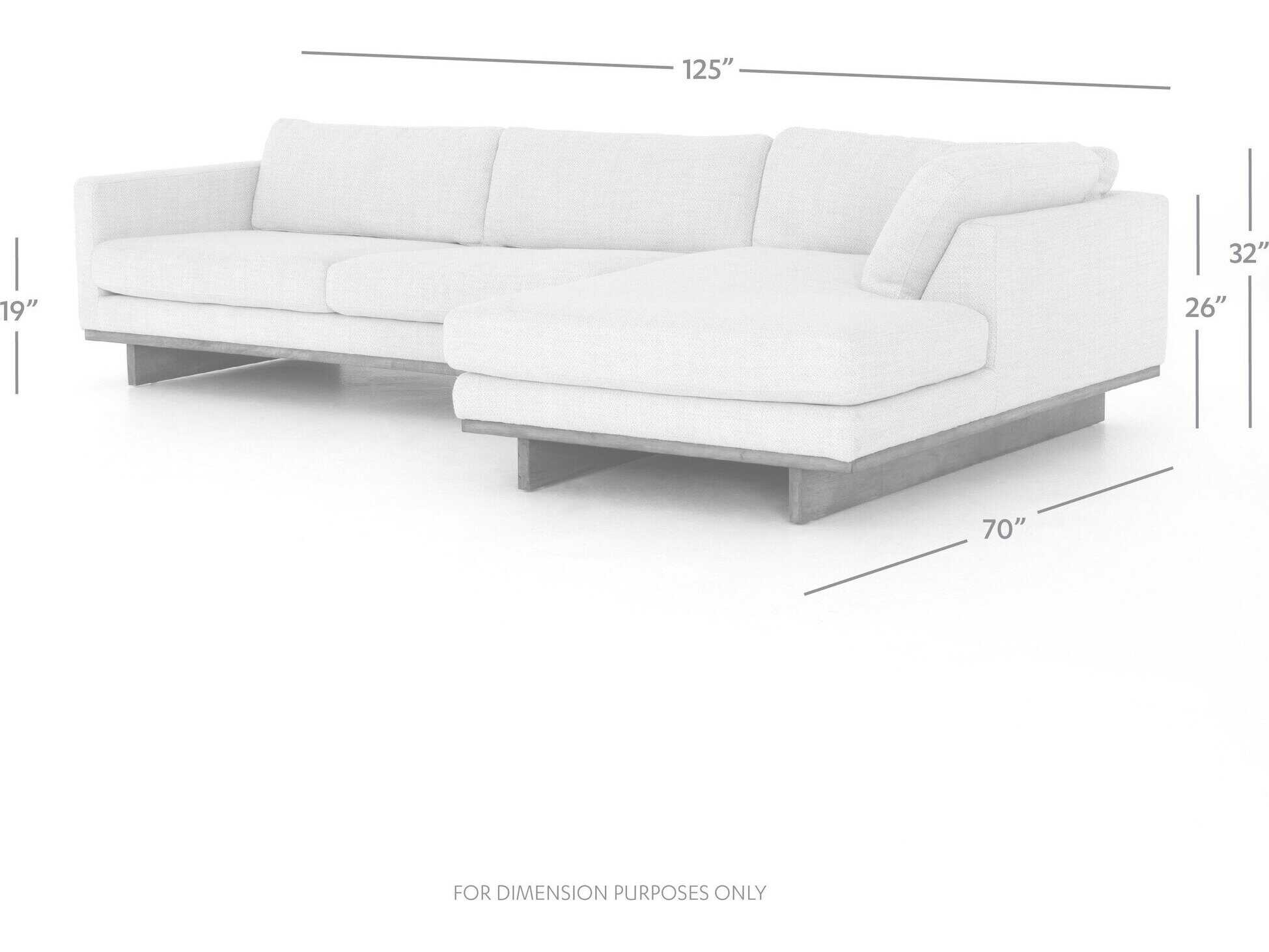 Four Hands Kensington Everly 2 - Piece Cream Upholstered Sectional Sofa with RAF Chaise