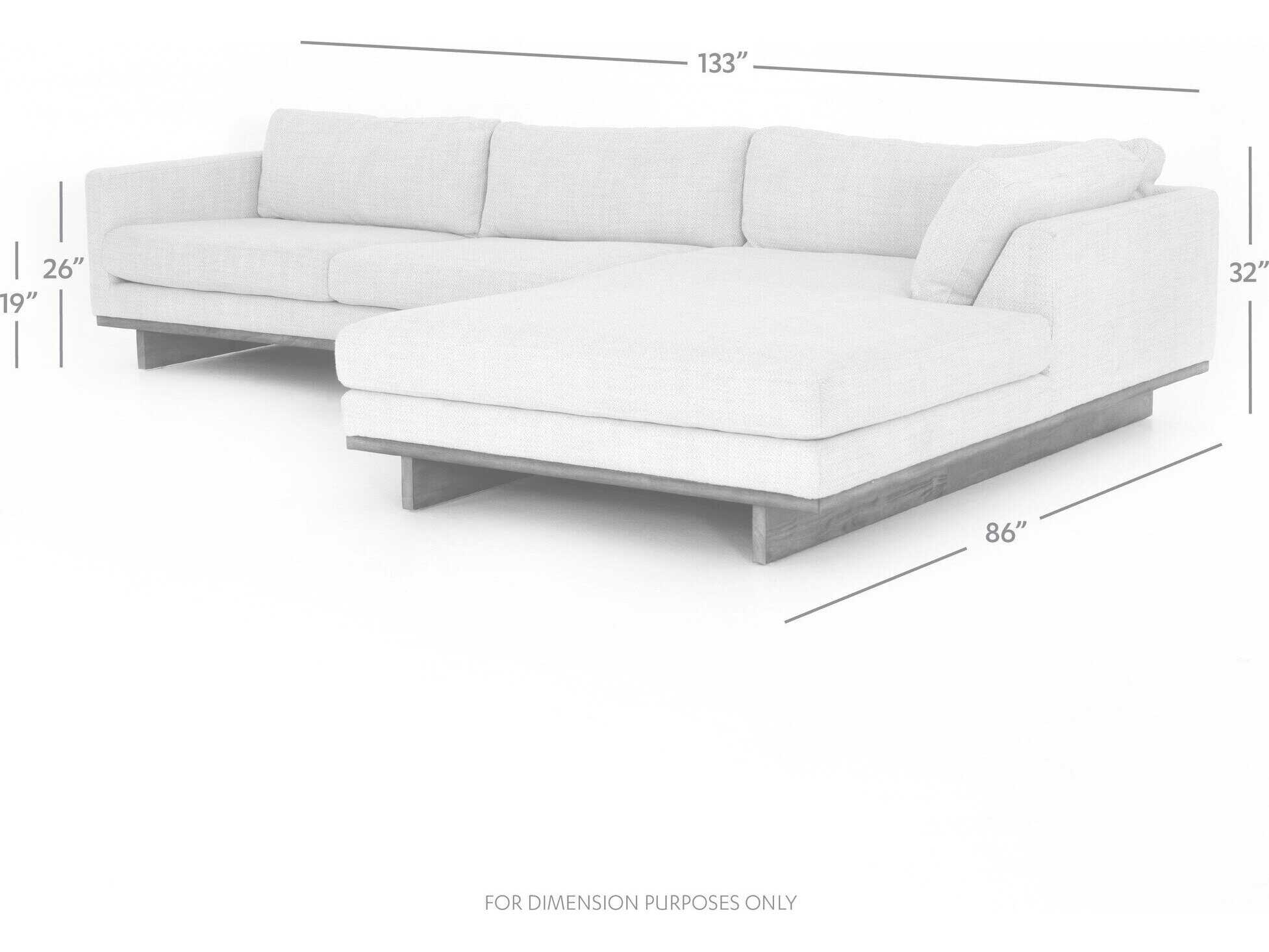 Four Hands Kensington Everly 2 - Piece Cream Upholstered Sectional Sofa with RAF Chaise