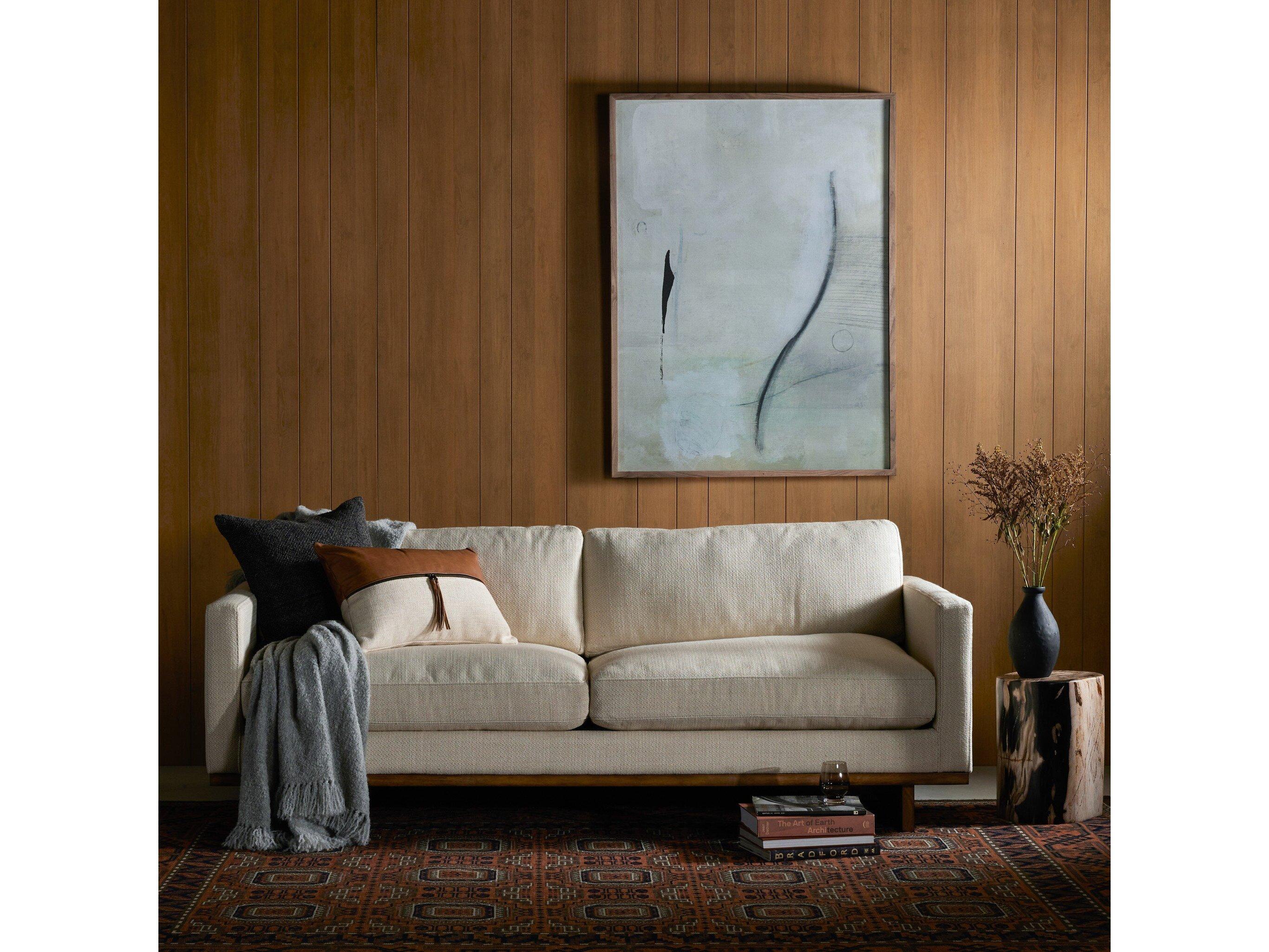 Four Hands Kensington Everly Irving Taupe Antique Cocoa Cream Upholstered Sofa