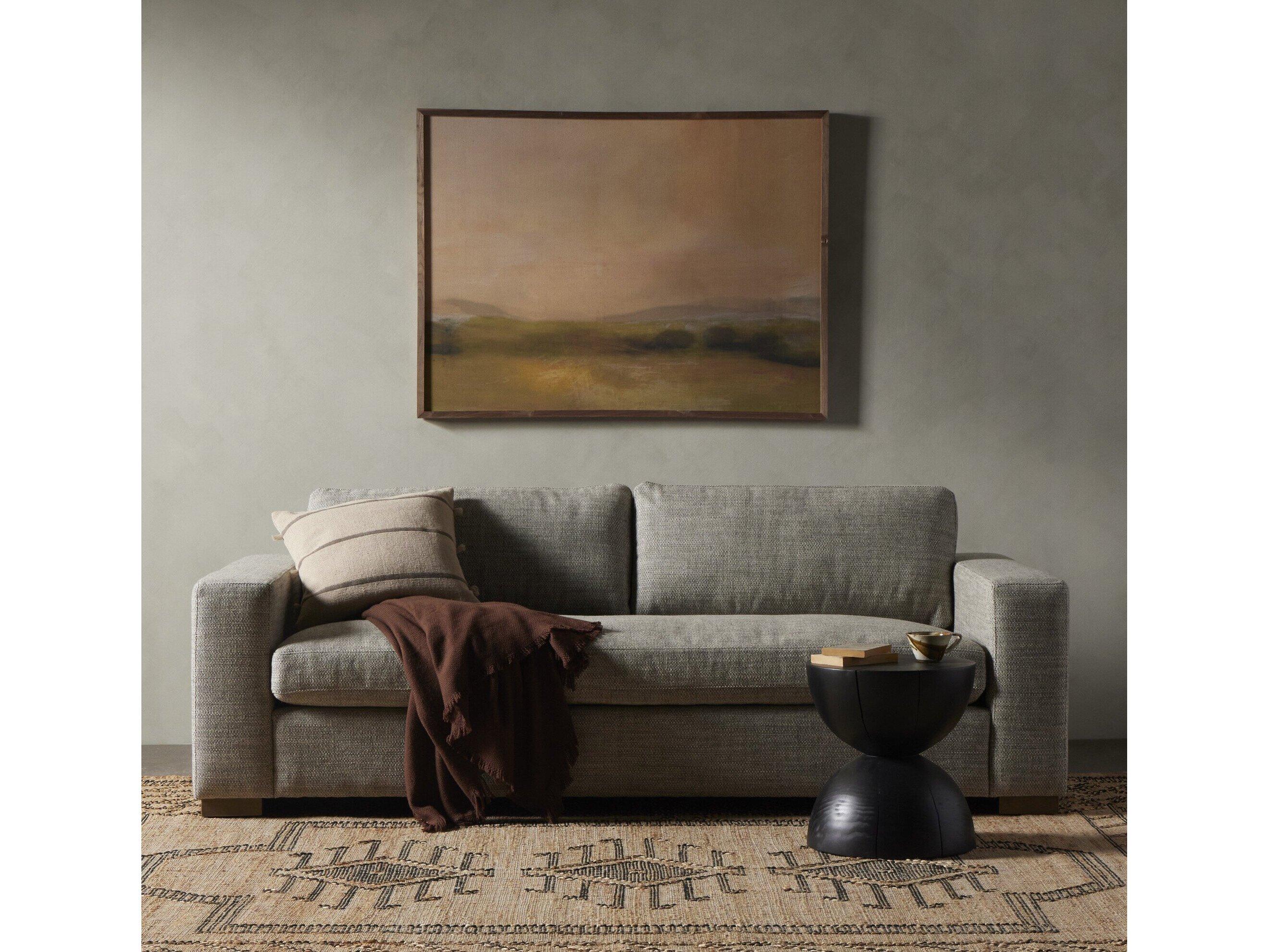 Four Hands Kensington Boone Thames Coal Washed Espresso Gray Upholstered Sofa