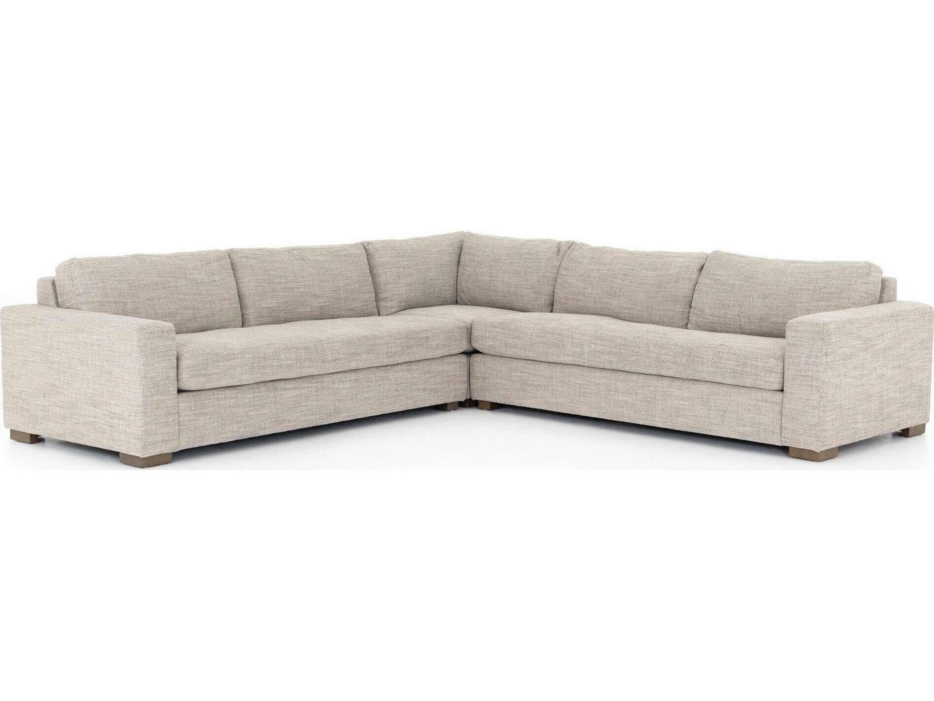 Four Hands Kensington Boone 3 - Piece Gray Upholstered Sectional Sofa