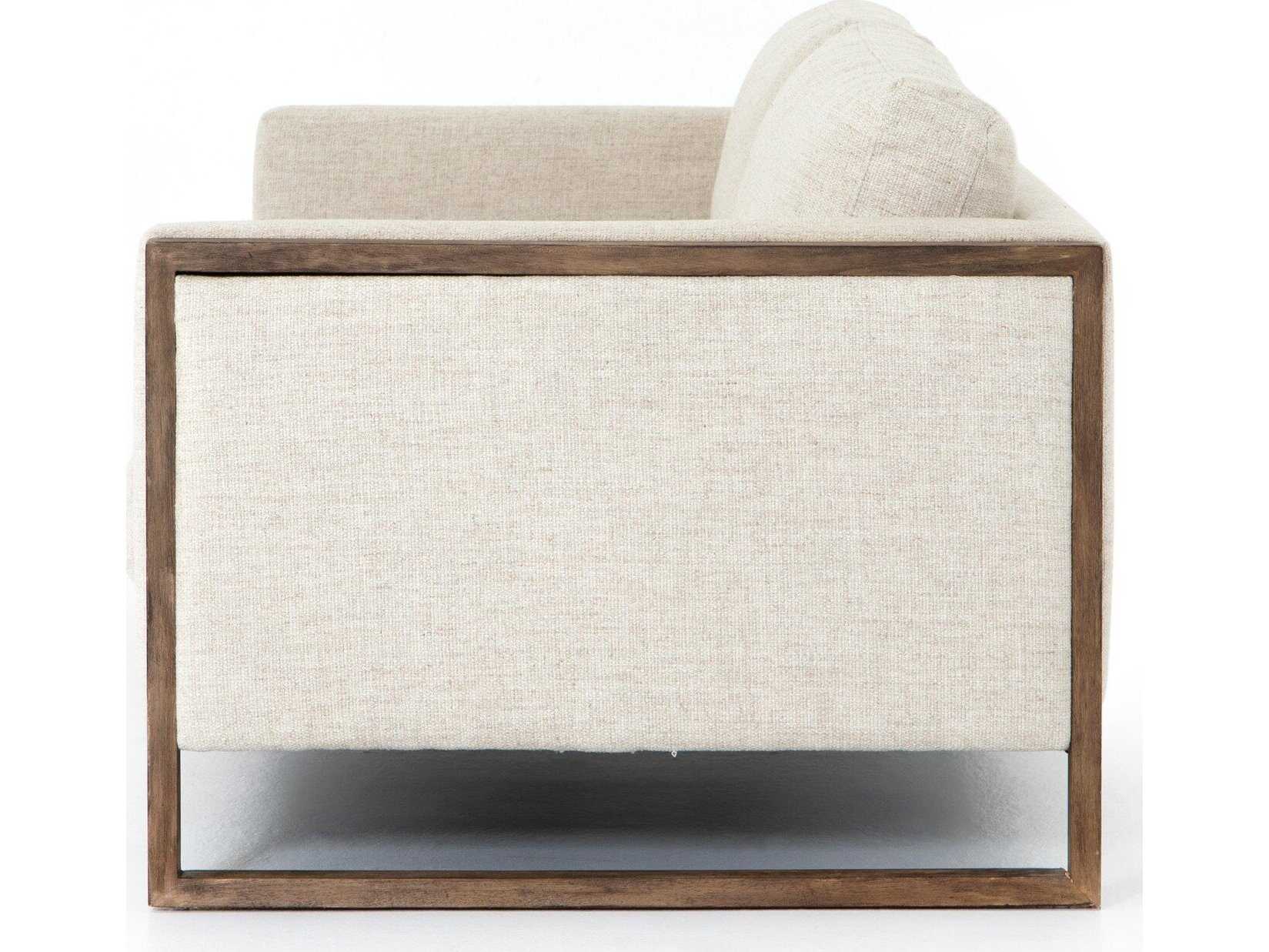 Four Hands Kensington Otis Thames Cream Distressed Natural Upholstered Sofa