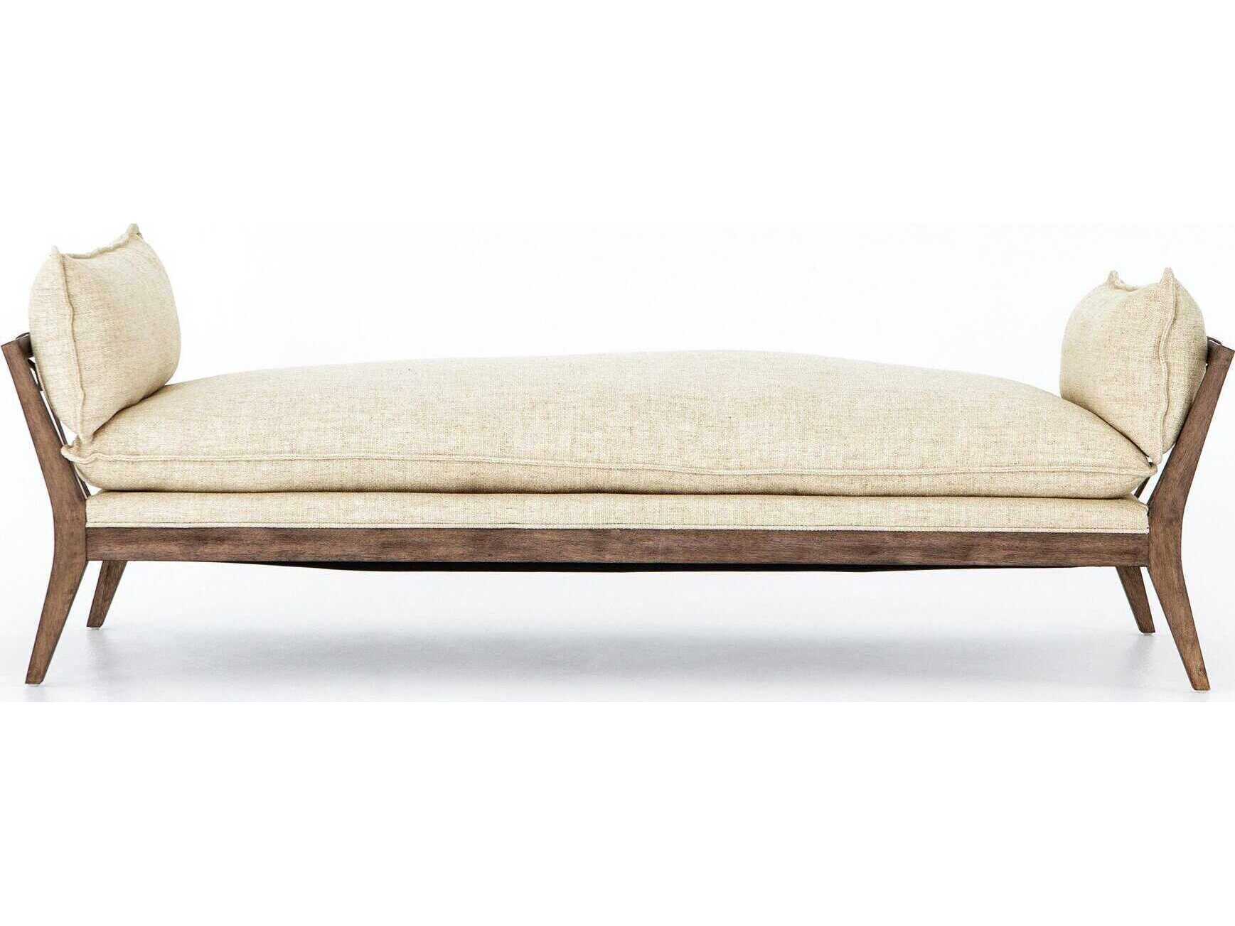 Four Hands Kensington Kerry Thames Cream Distressed Natural Dakota Warm Taupe Upholstered Chaise
