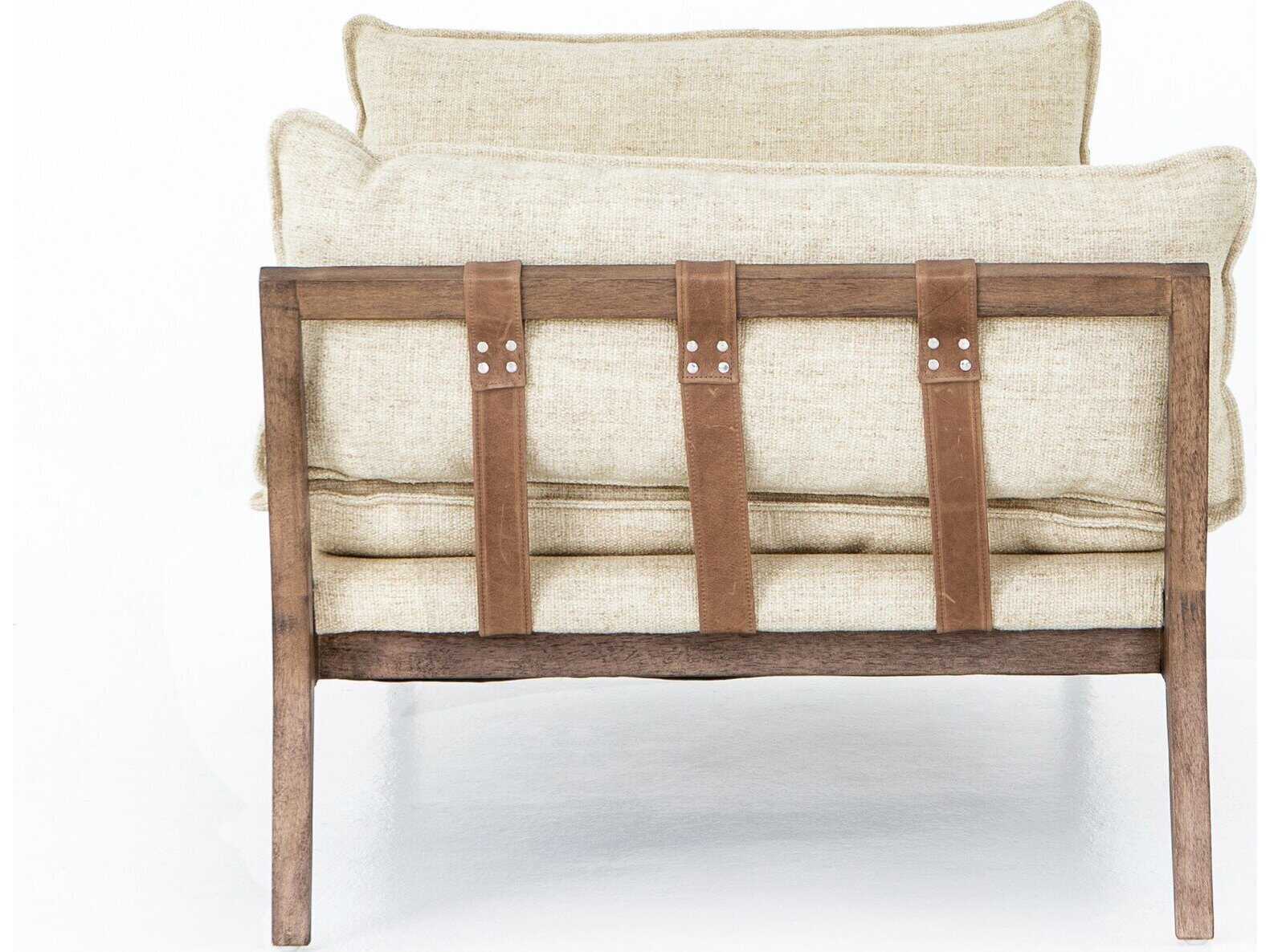Four Hands Kensington Kerry Thames Cream Distressed Natural Dakota Warm Taupe Upholstered Chaise