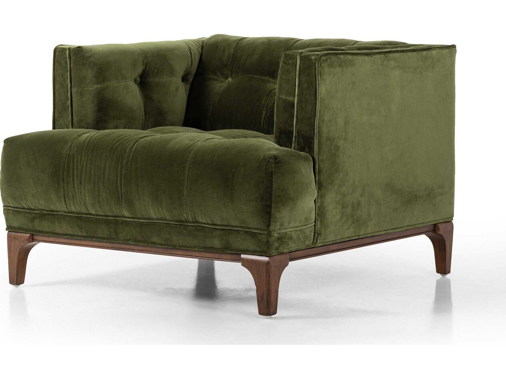 Four Hands Kensington Dylan Green Velvet Accent Chair