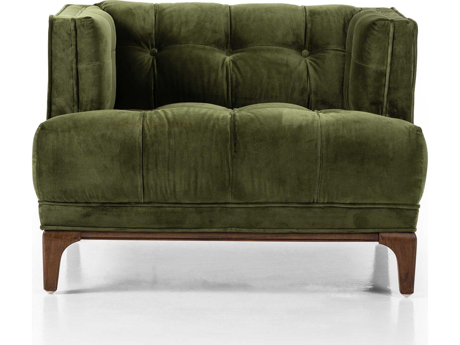 Four Hands Kensington Dylan Green Velvet Accent Chair