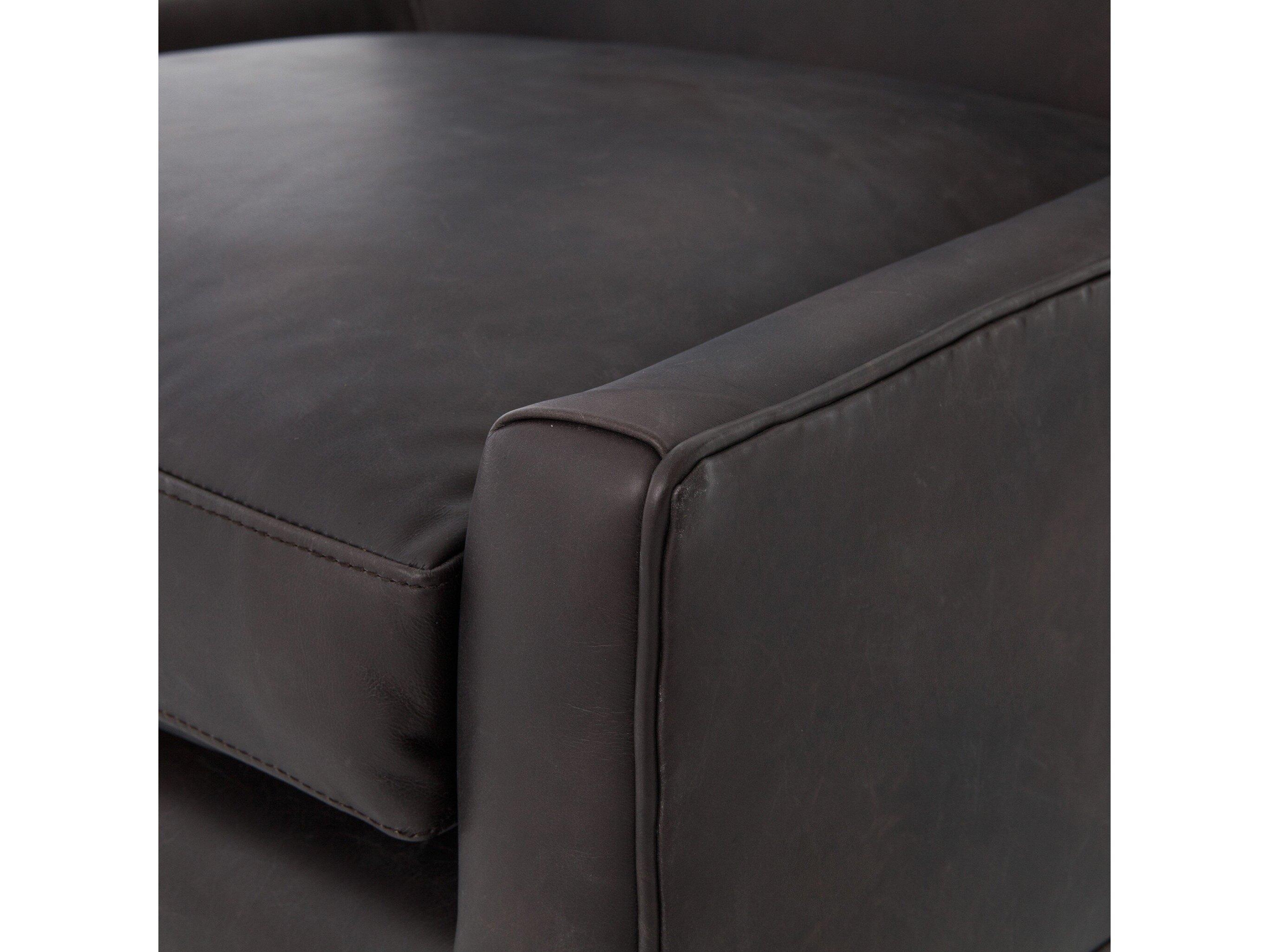 Four Hands Kensington Marlow Black Leather Accent Chair