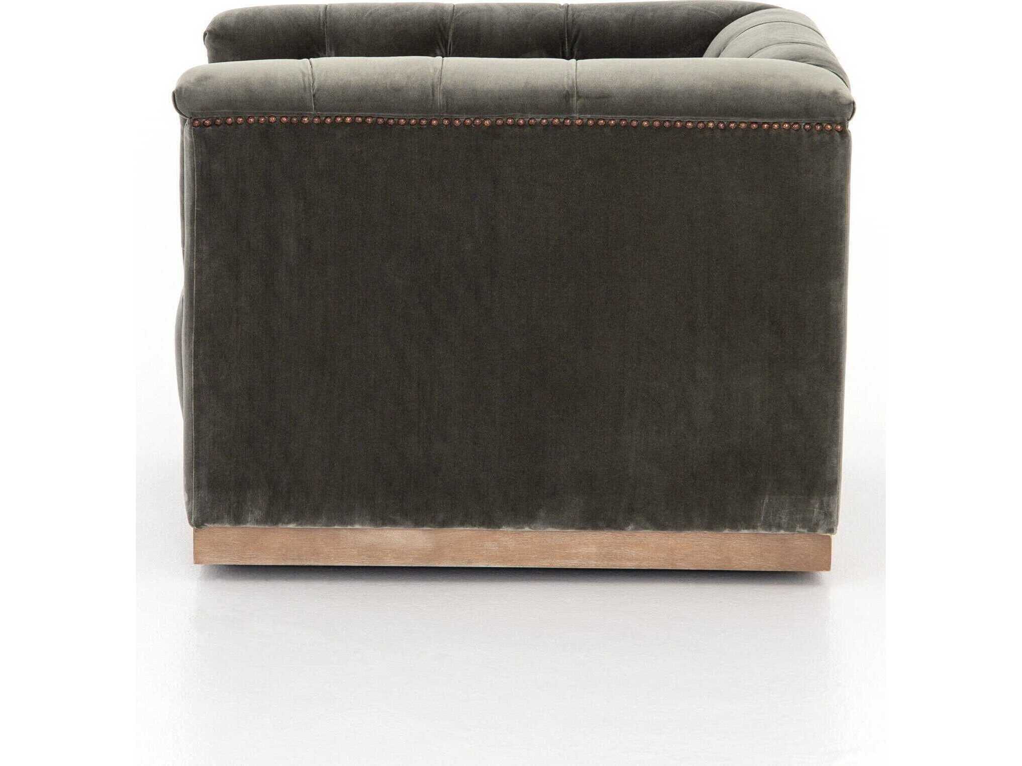 Four Hands Kensington Maxx Swivel Gray Fabric Accent Chair