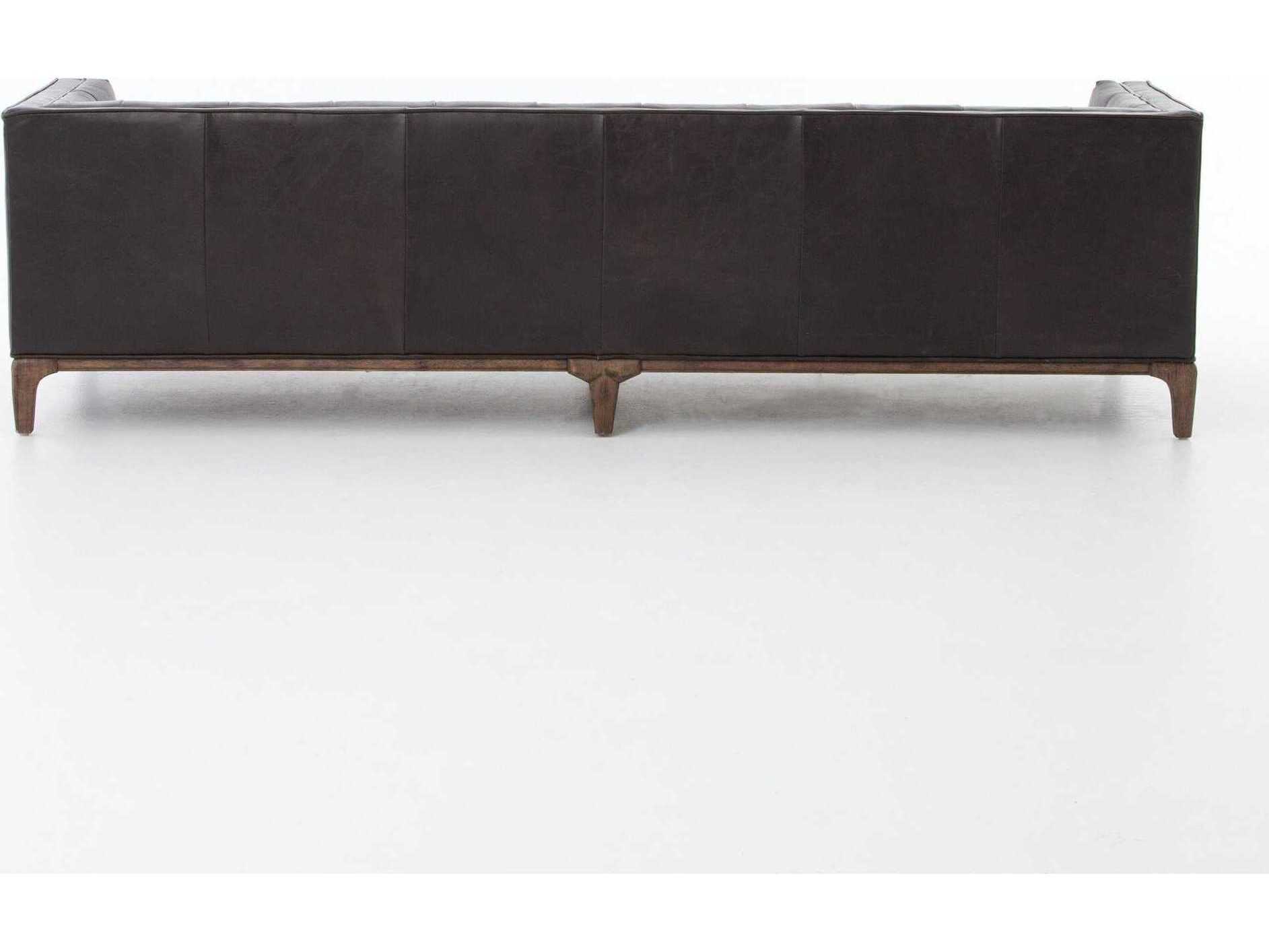 Four Hands Kensington Dylan Black Leather Sofa