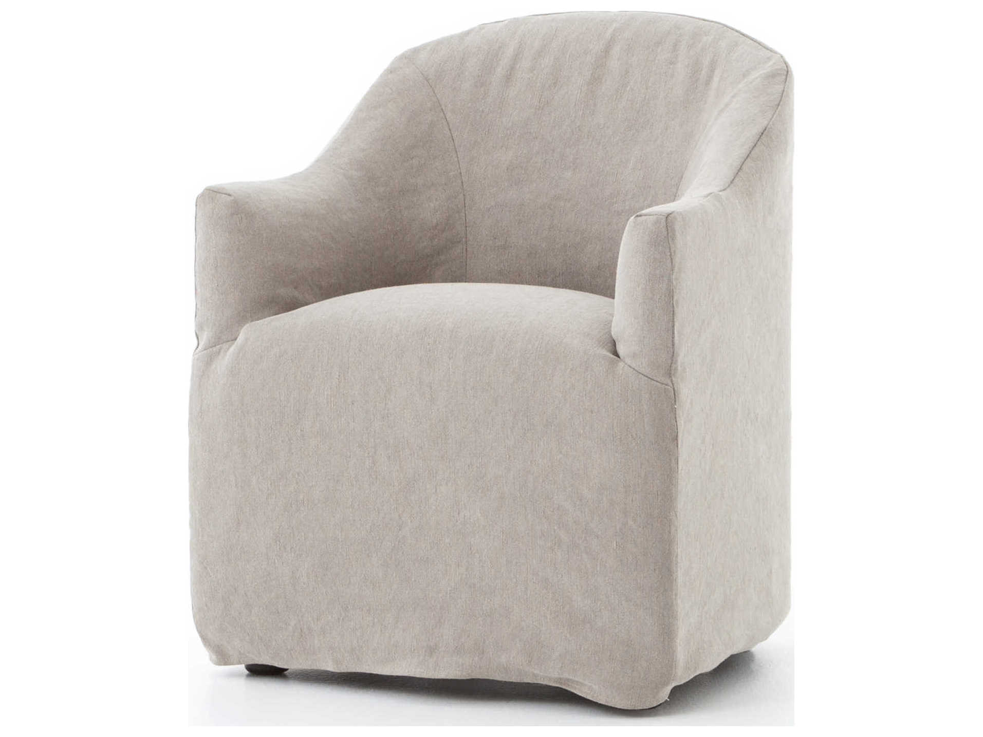 Four Hands Kensington Cove Gray Upholstered Arm Dining Chair