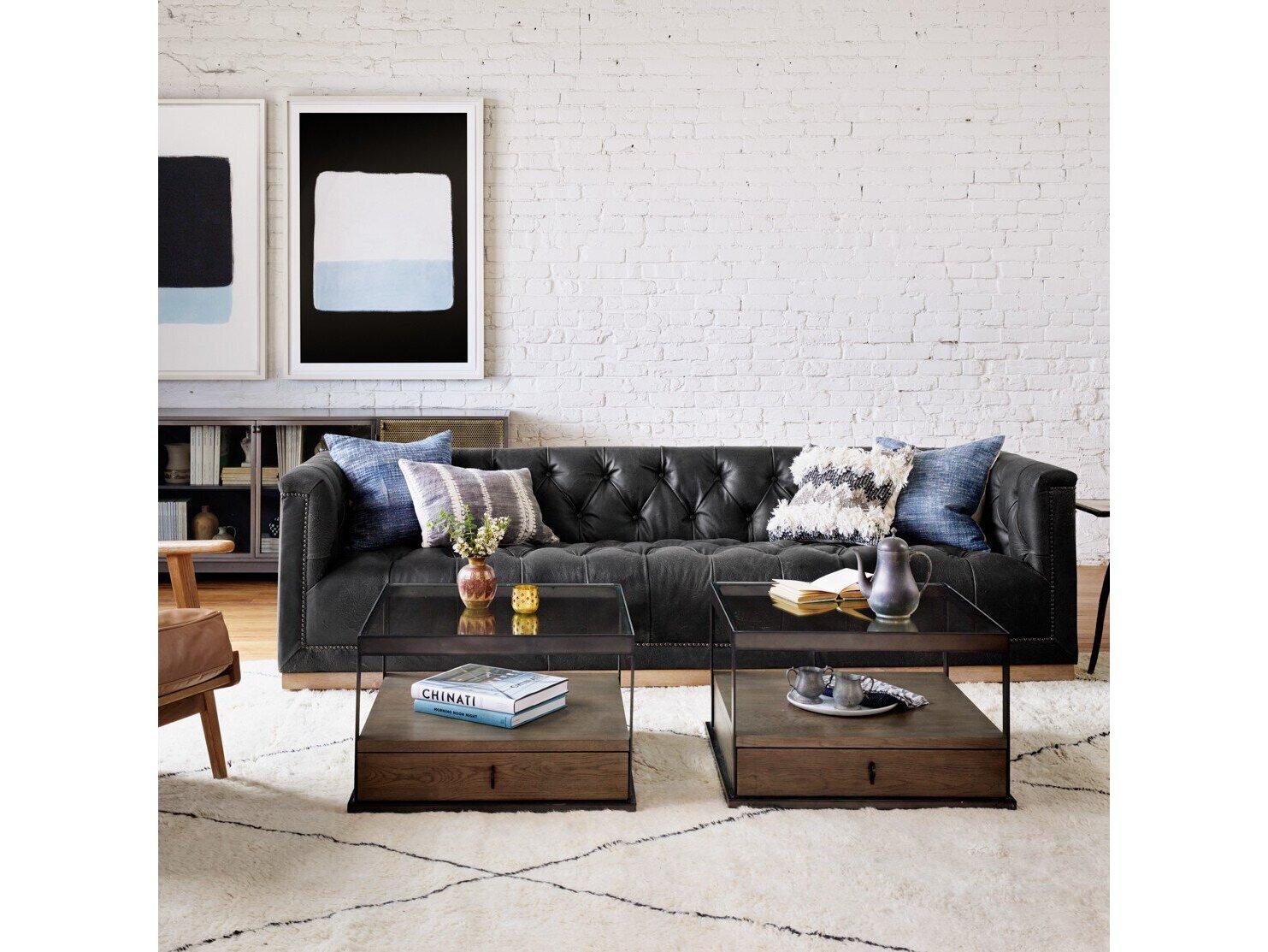 Luxecor Globetrotter Maxx Destroyed Black 95" Sofa