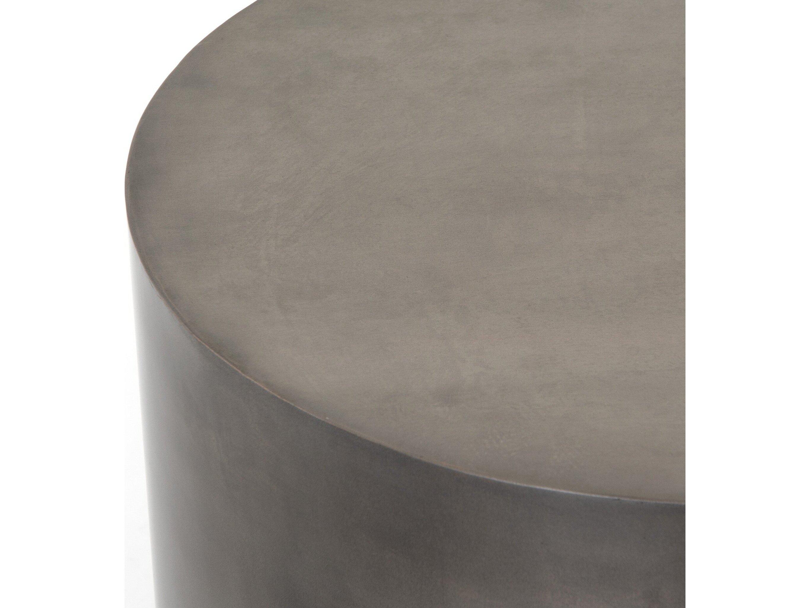 Four Hands Asher Cameron Round Metal Ombre Antique Pewter End Table