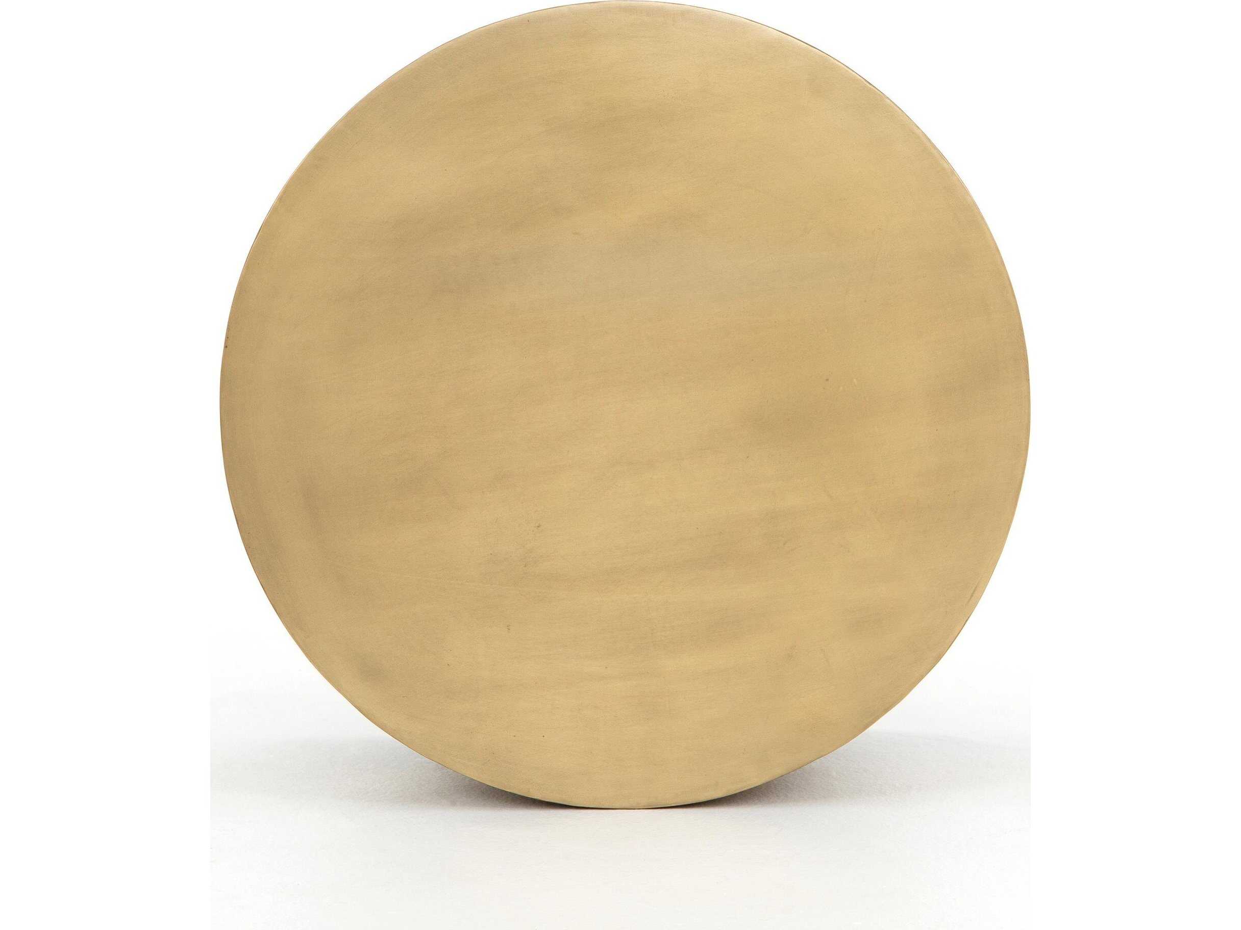 Four Hands Asher Cameron Round Metal Ombre Antique Brass Coffee Table