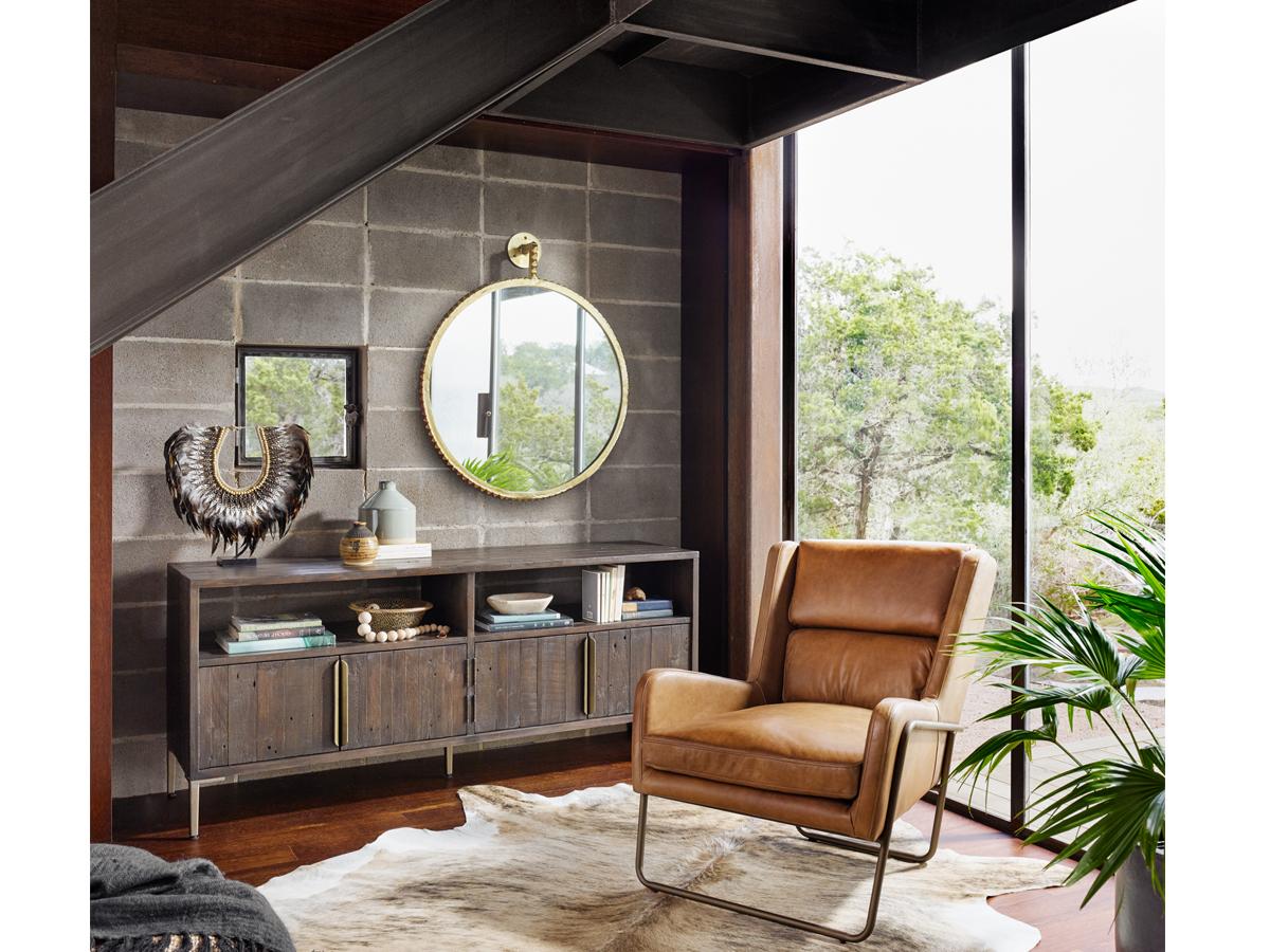 Four Hands Camden Cru Round Wall Mirror