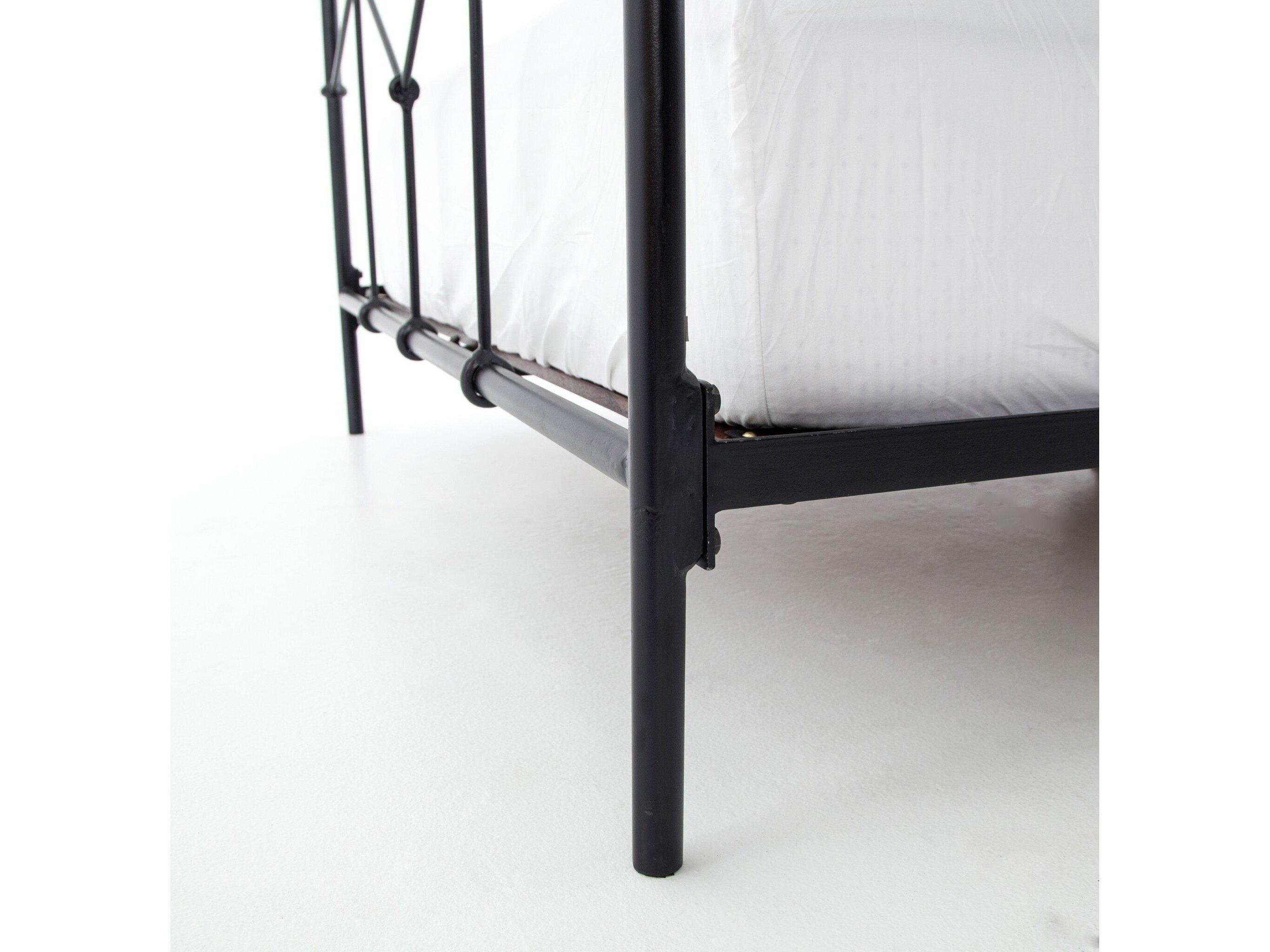 Four Hands Primitive Casey Black Mango Wood King Panel Bed