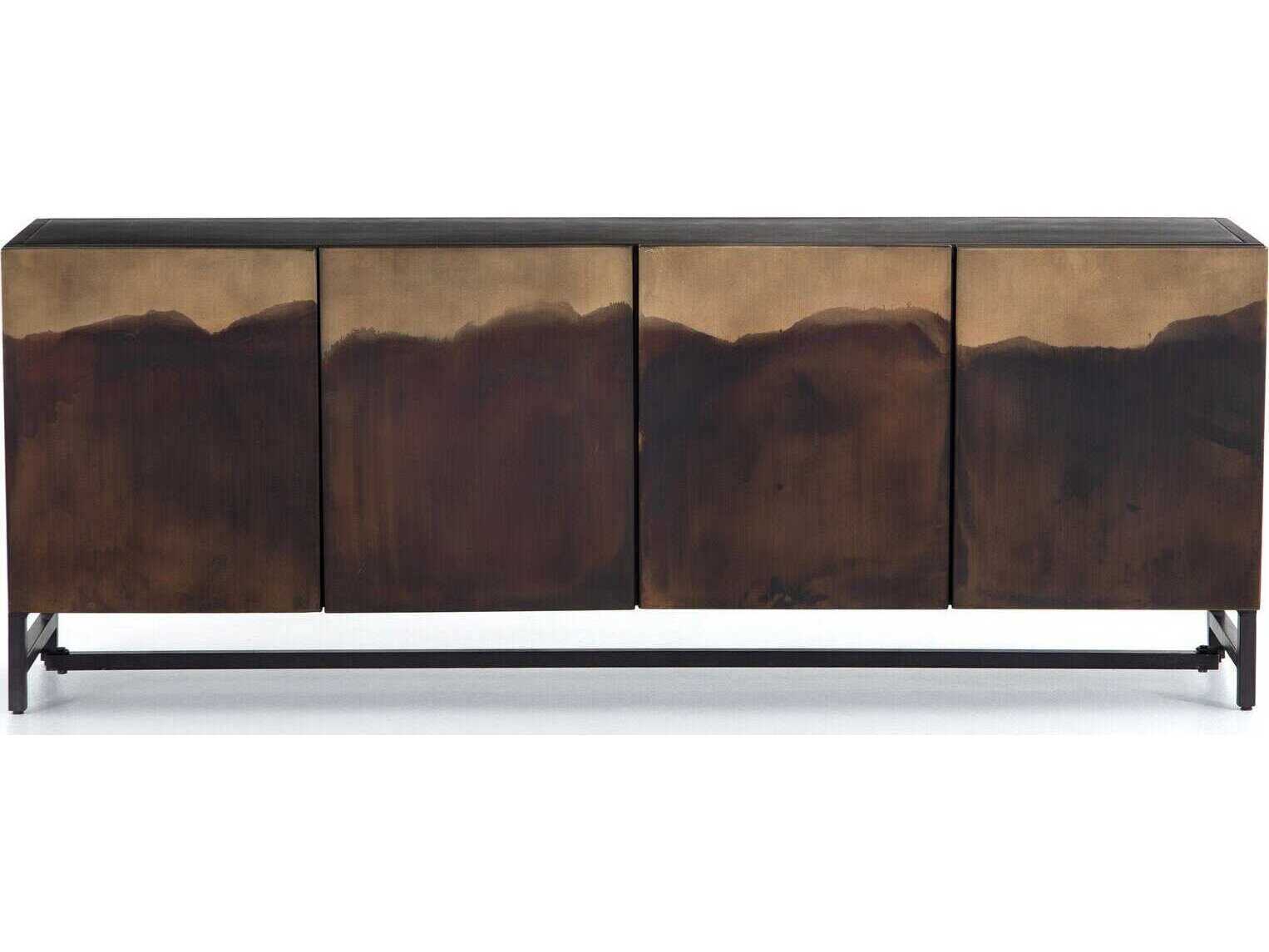 Four Hands Element Stormy 72" Distressed Ombre Aged Brown Media Console