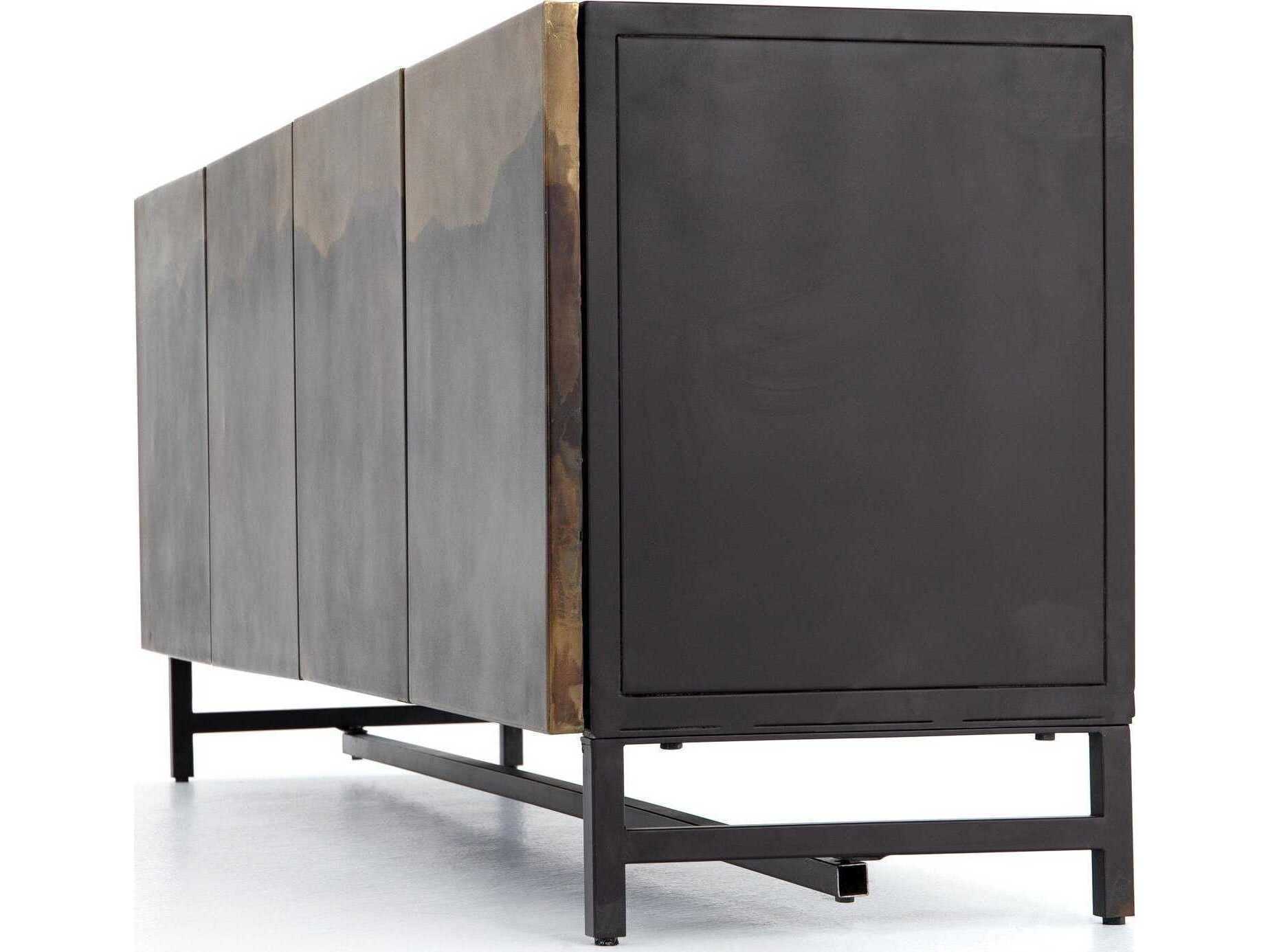 Four Hands Element Stormy 72" Distressed Ombre Aged Brown Media Console
