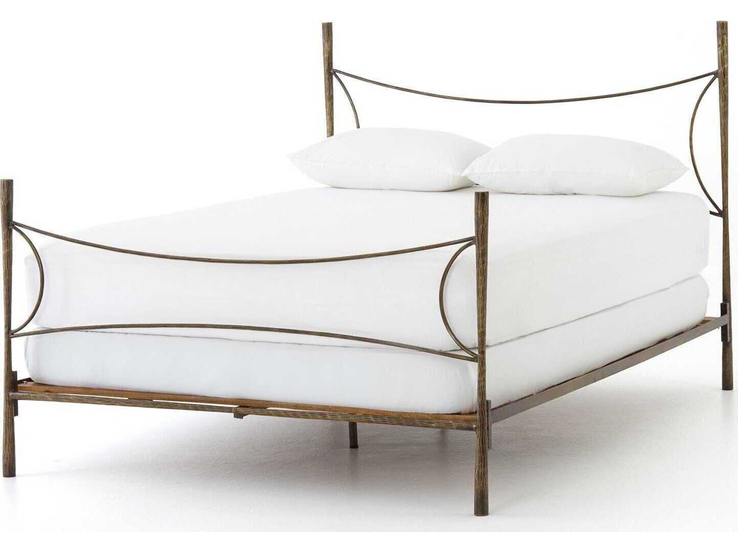 Four Hands Element Westwood Antique Brass Queen Platform Bed