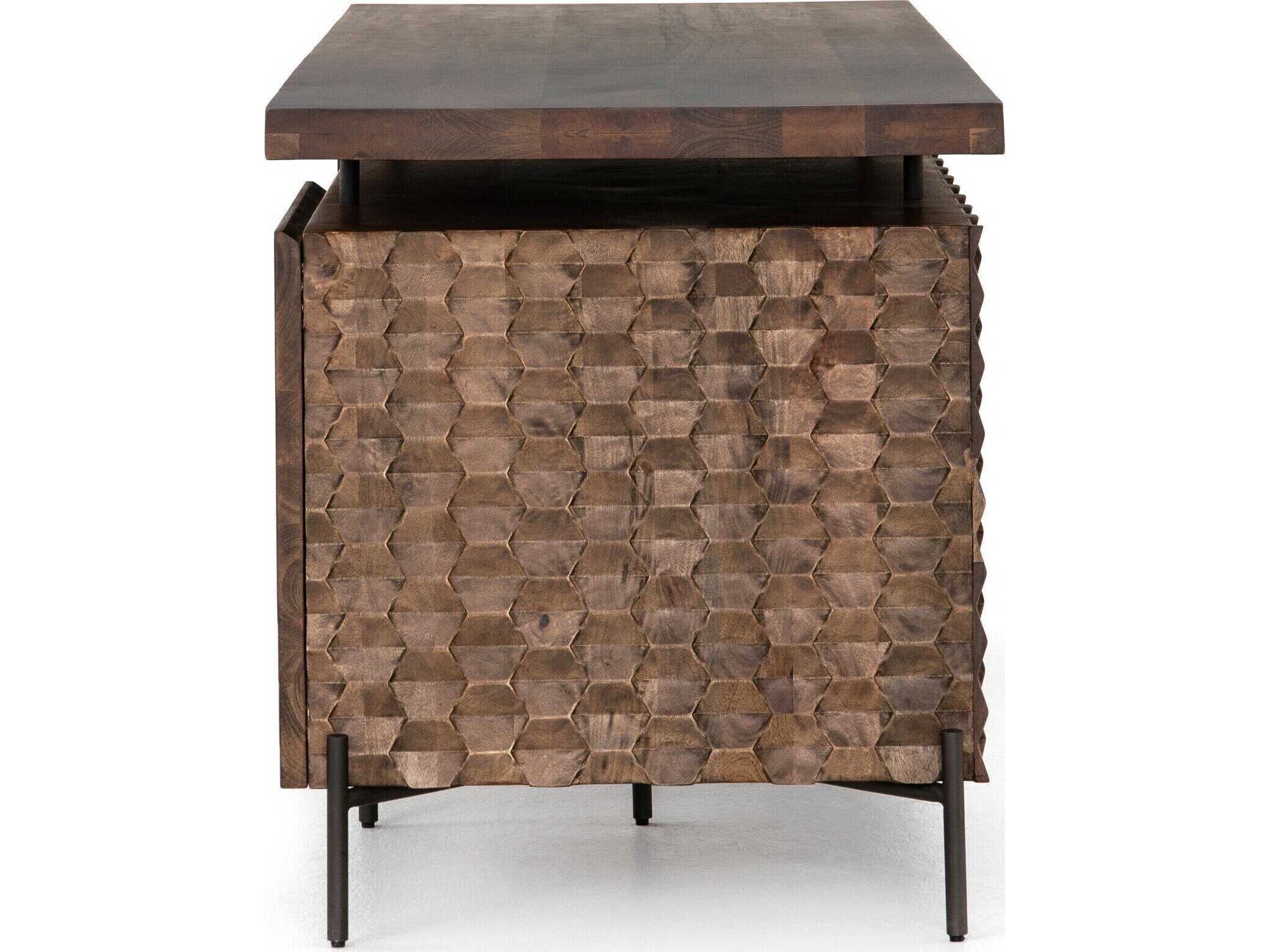 Four Hands Fallon Raffael Brown Mango Wood Executive Desk