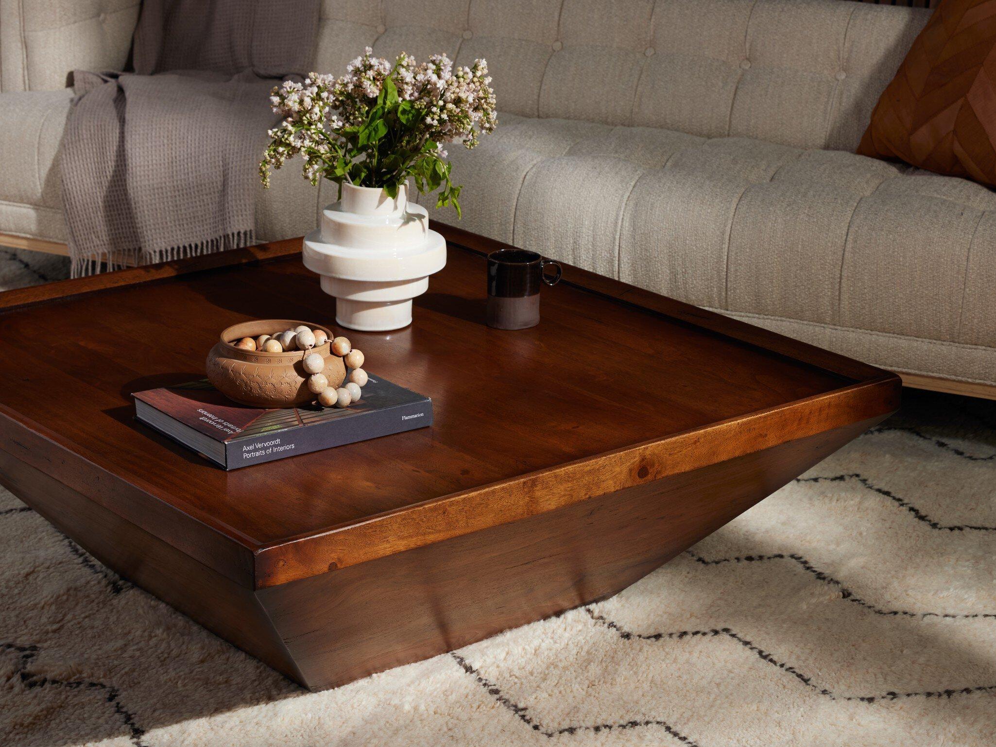 Four Hands Harmon Drake Square Reclaimed Fruitwood Coffee Table