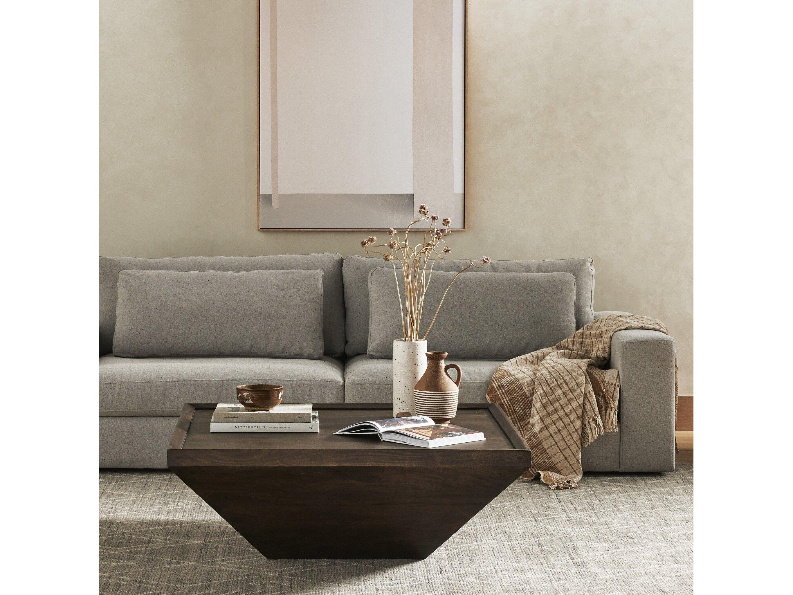 Four Hands Harmon Drake Coffee Table-Aged Brown