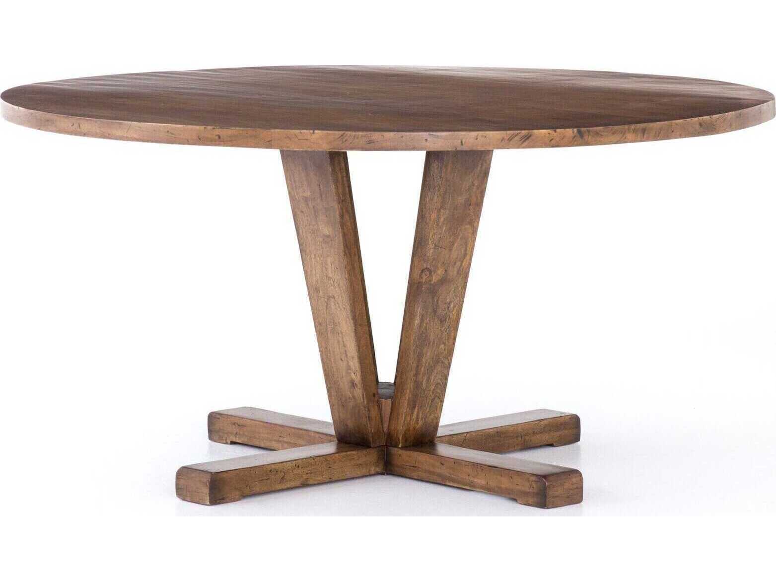 Four Hands Harmon Cobain Round Wood Reclaimed Mango Dining Table