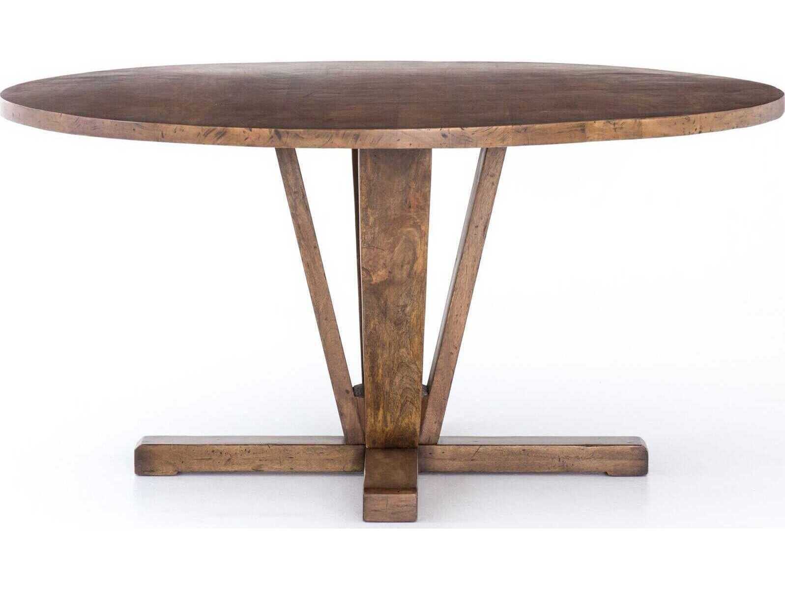 Four Hands Harmon Cobain Round Wood Reclaimed Mango Dining Table