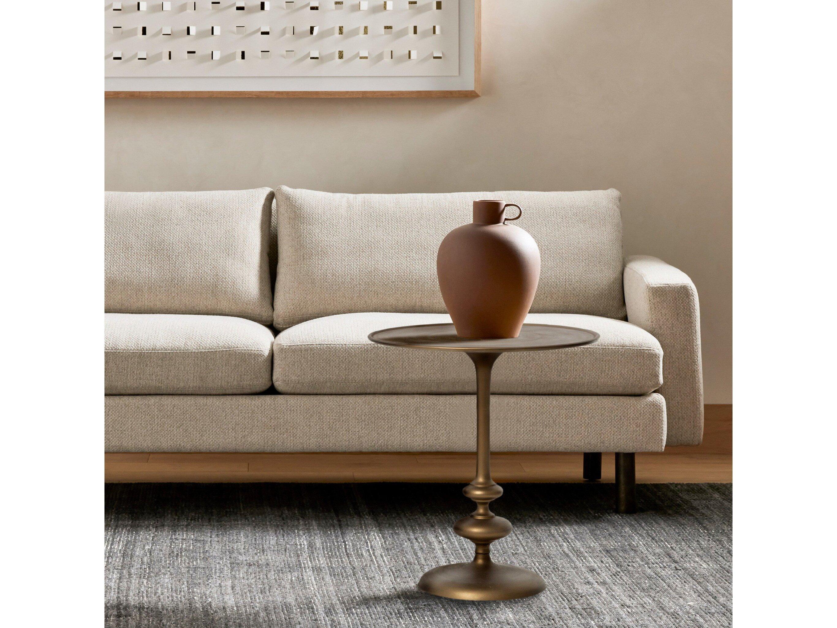 Four Hands Marlow Matchstick Round Metal End Table