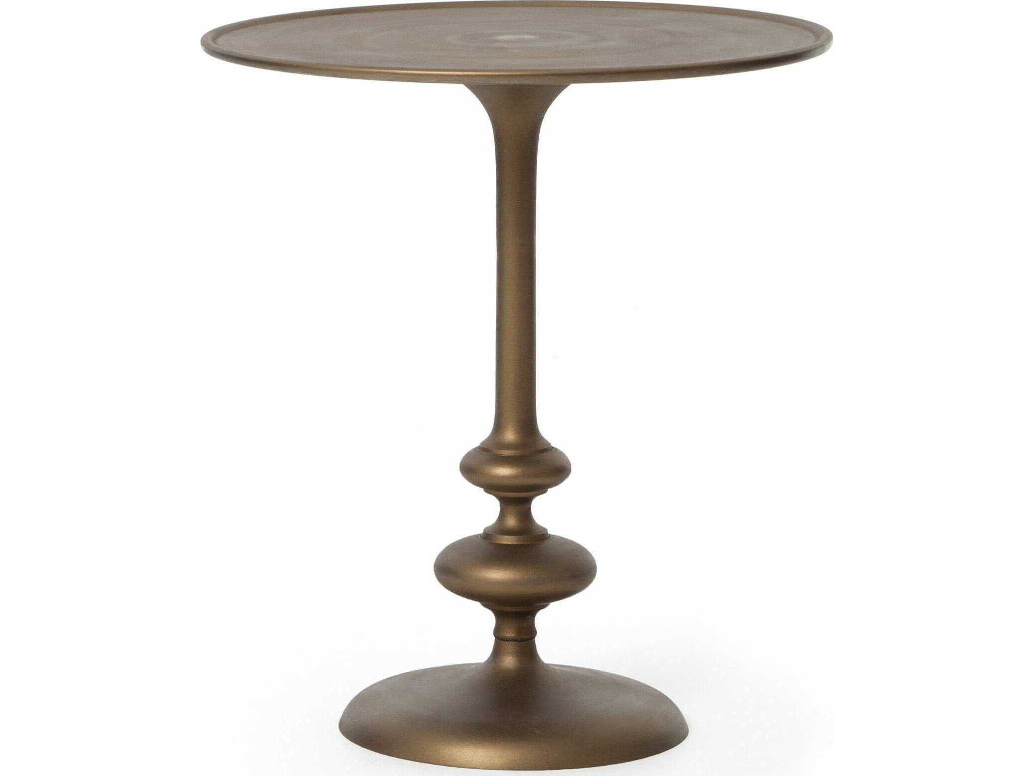 Four Hands Marlow Matchstick Round Metal End Table