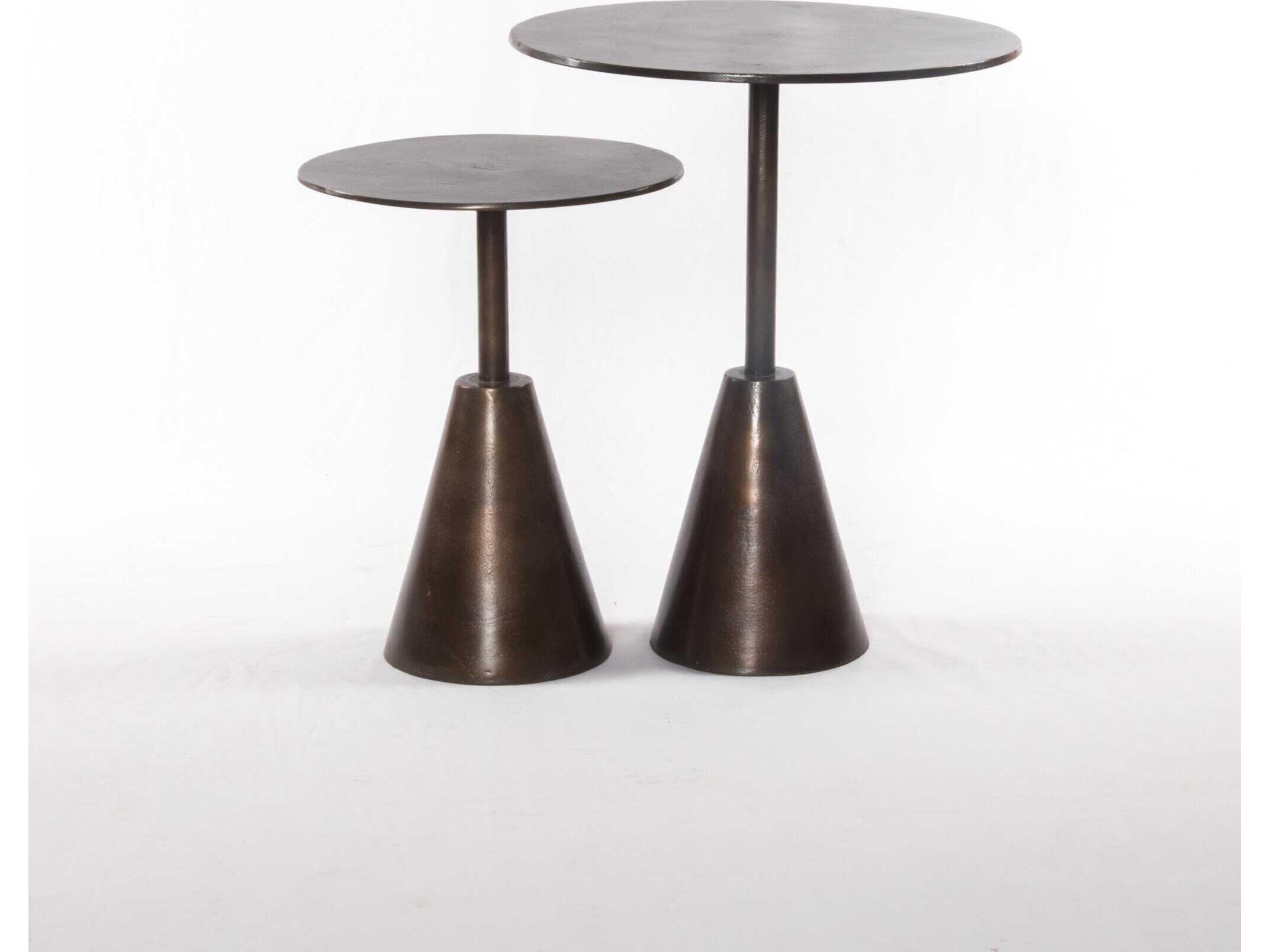 Four Hands Marlow Frisco Round Metal Antique Rust End Table