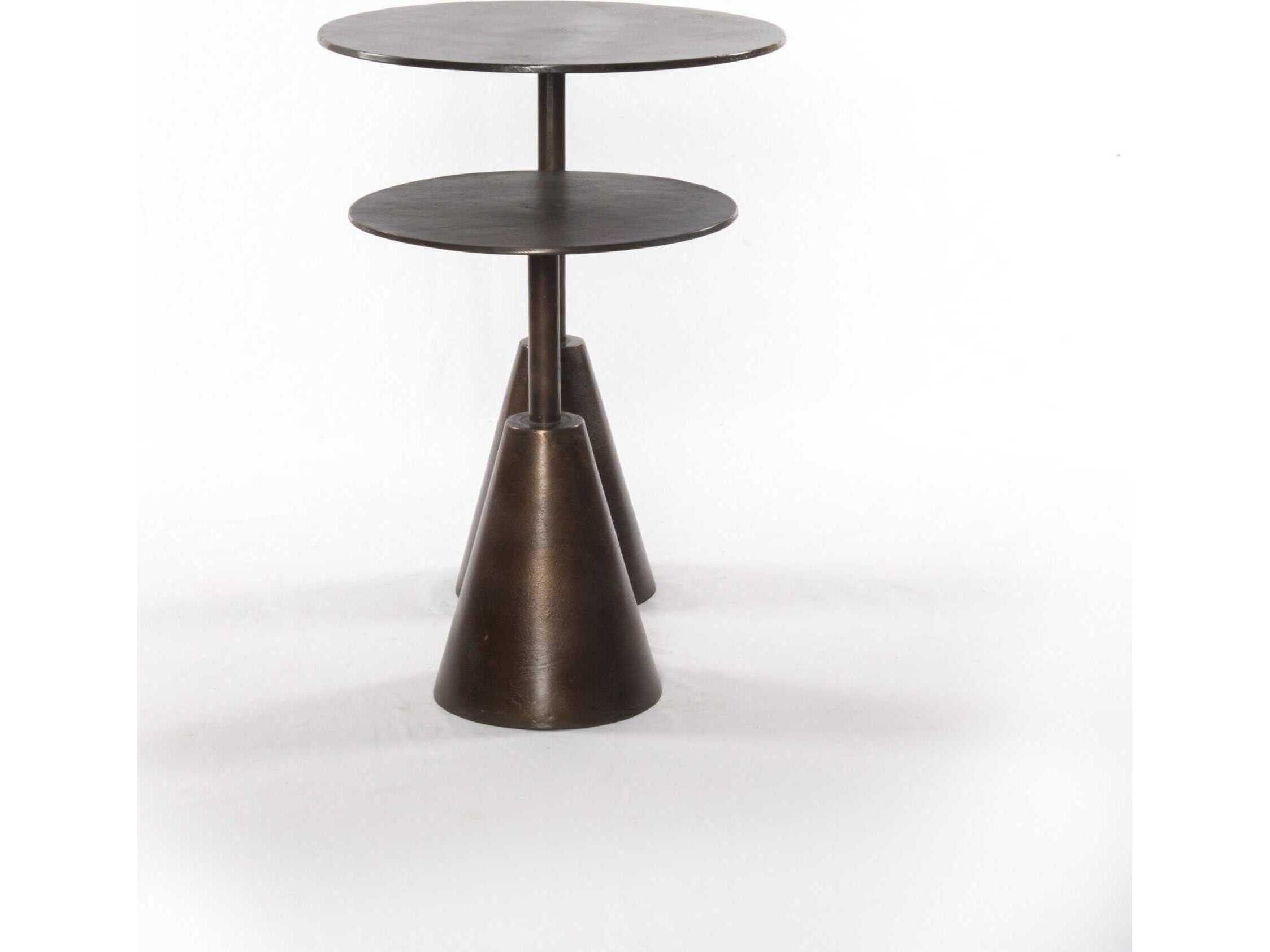 Four Hands Marlow Frisco Round Metal Antique Rust End Table