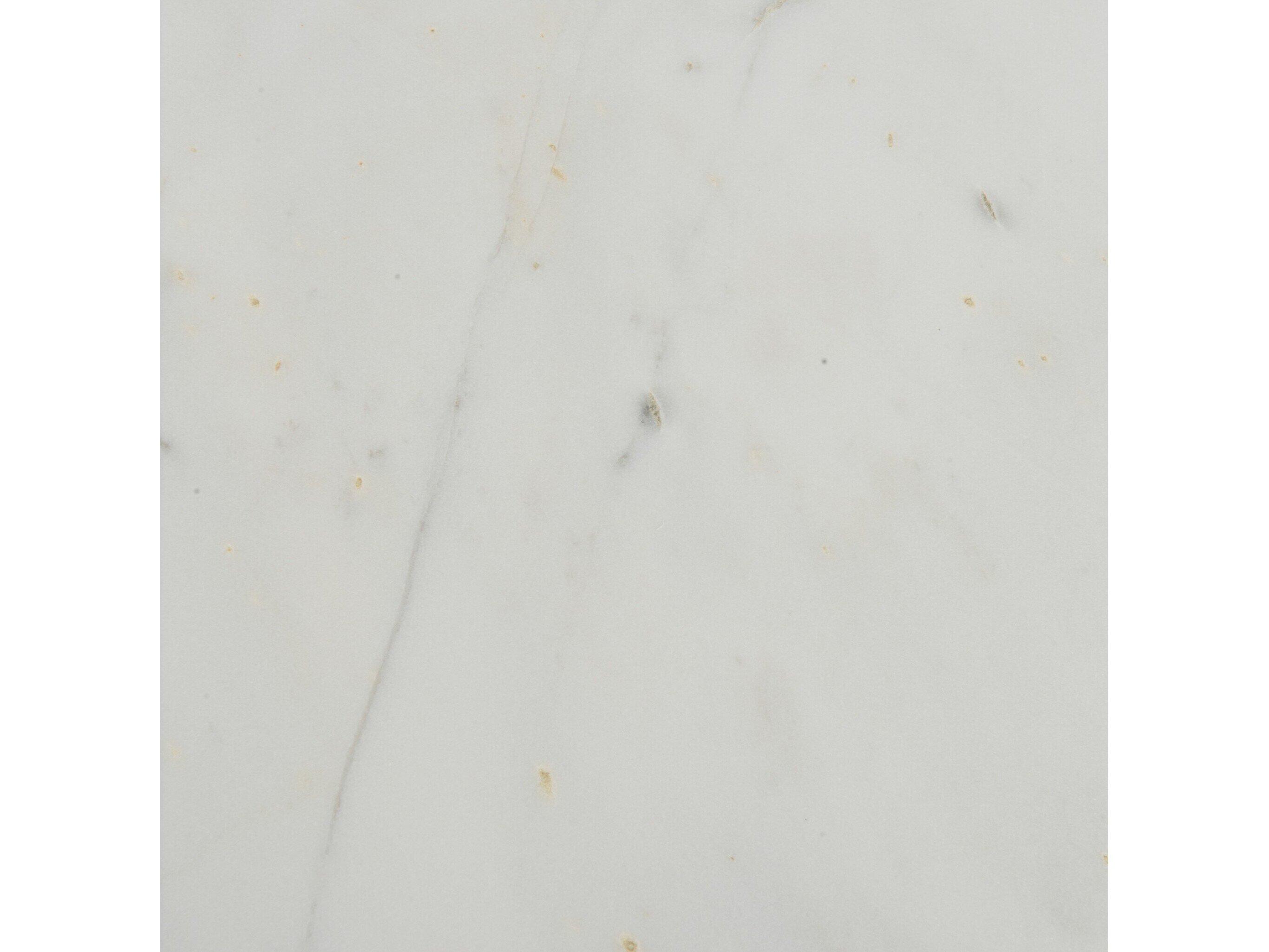 Four Hands Marlow Naomi Round Raw Brass Polished White Marble Coffee Table